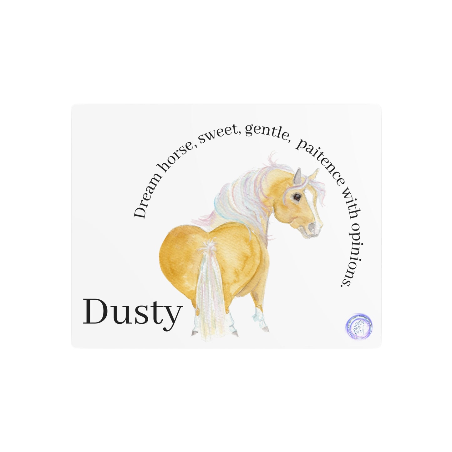 Adorable Dusty Horse Metal Art Sign –