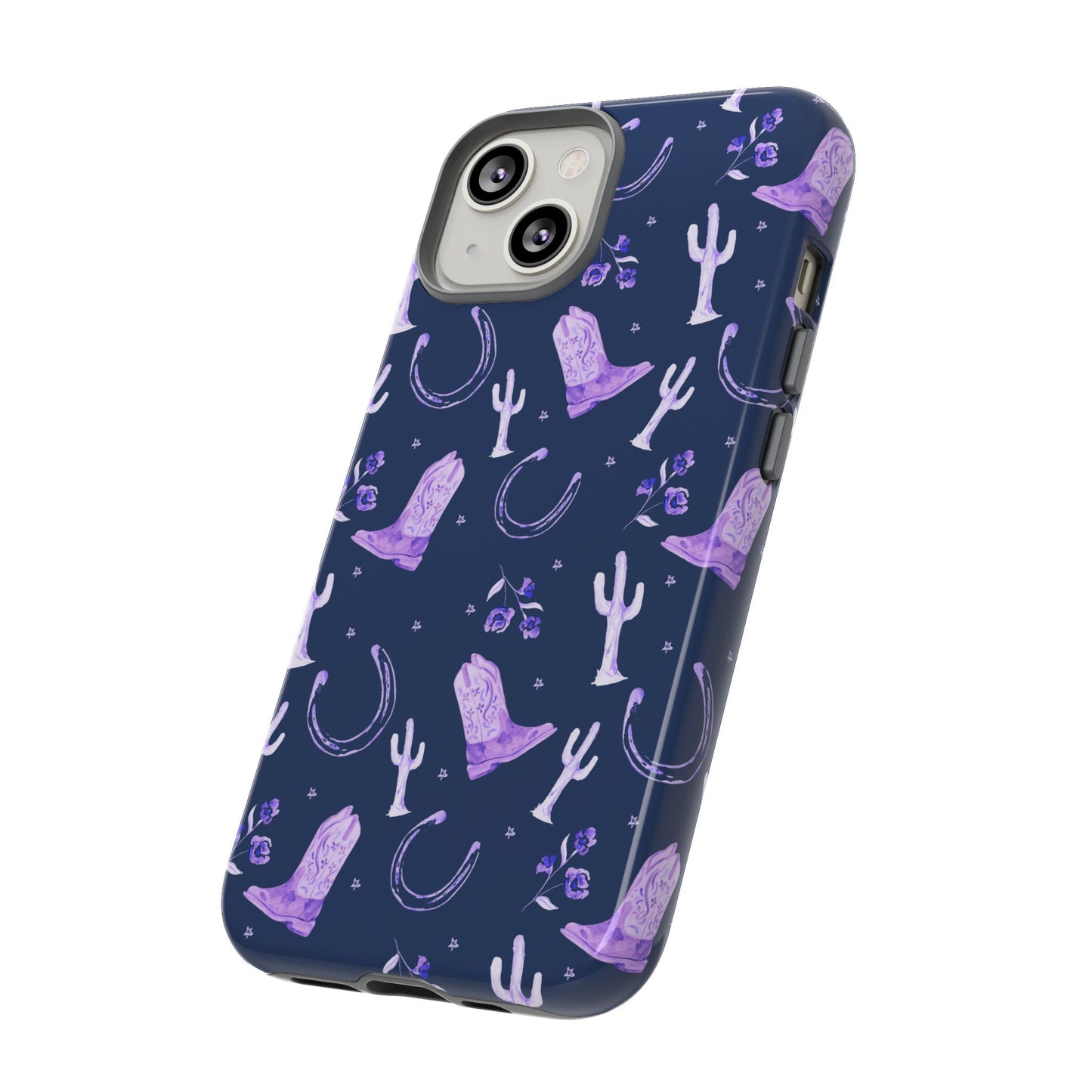 Lucky Boots in Navy and Lavender Tough Phone Case