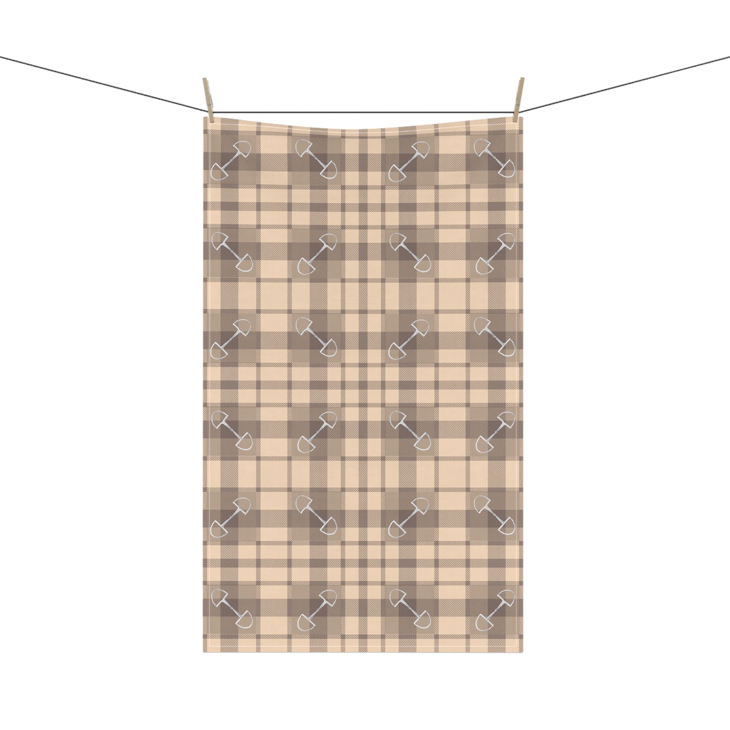 Plaid Bits- Peach and Brown  - Tea Towels (cotton,)