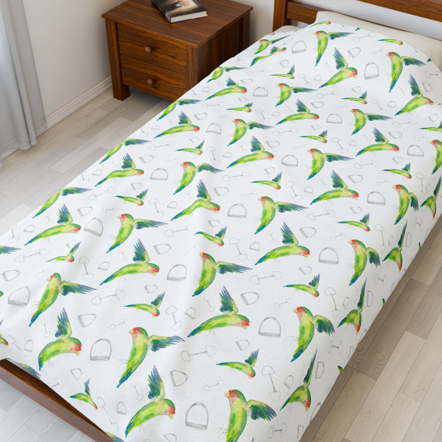 Plush Blanket Equestrian Love Birds