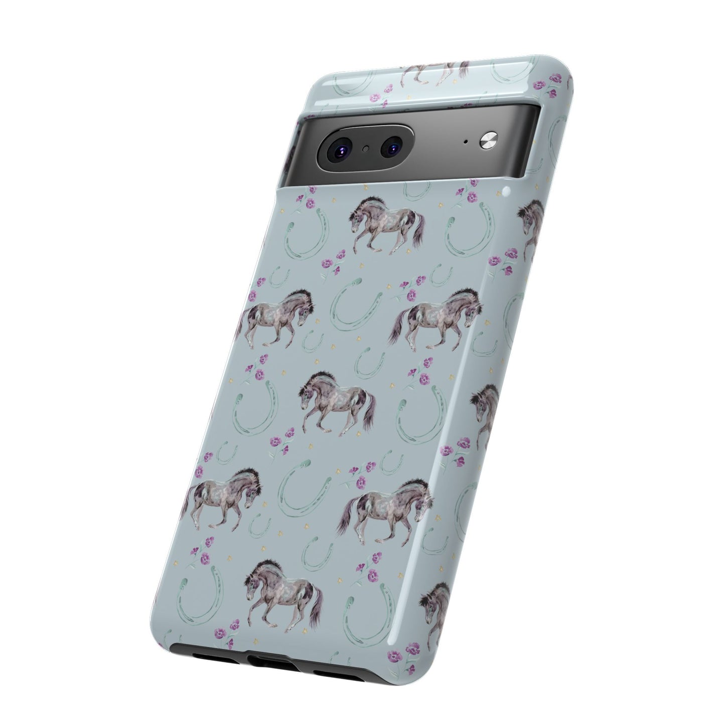 Luck Mustang Tough Phone Case - Light Blue