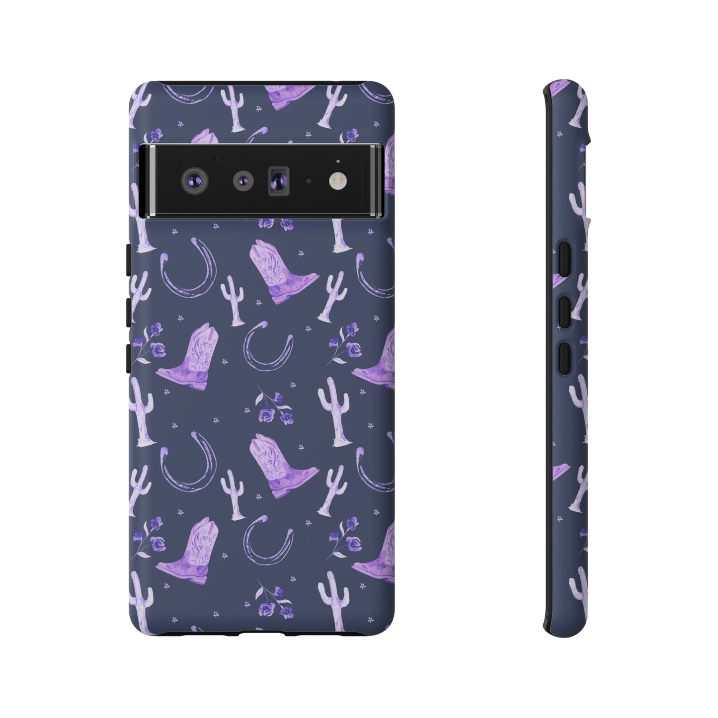 Lucky Boots in Navy and Lavender Tough Phone Case