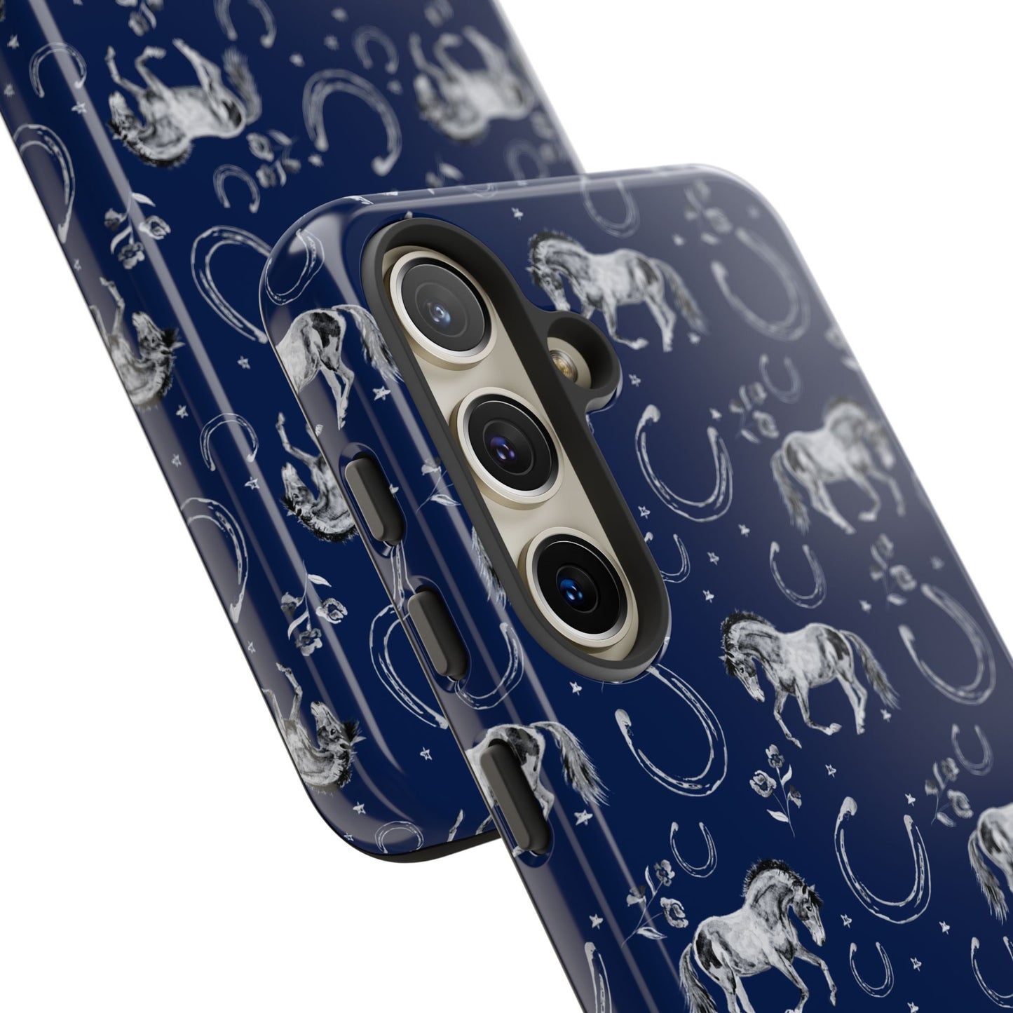 Lucky Mustang Tough Phone Case in Navy