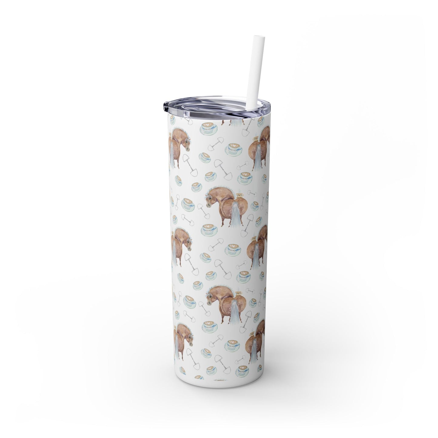 Adorable Pony Cup of Love - Skinny Tumbler with Straw, 20oz