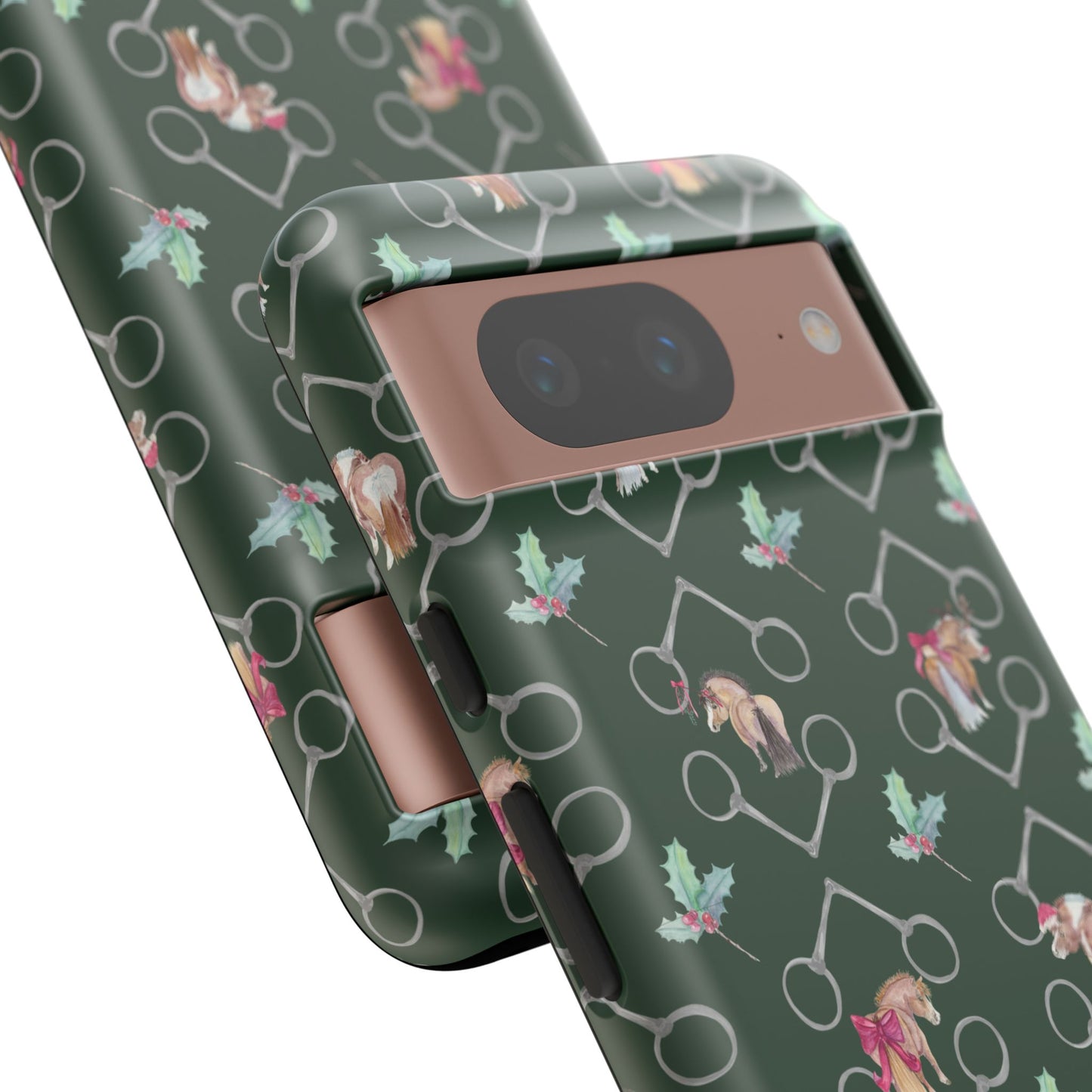 Adorable Little Ponies and Holly in Hunter Green Tough Phone Case