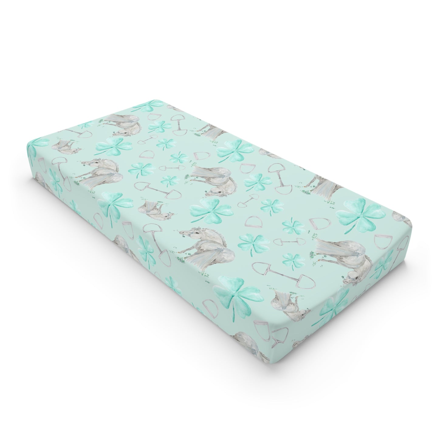 Adorable Clover Baby Changing Pad Cover — Mint CloverNursery