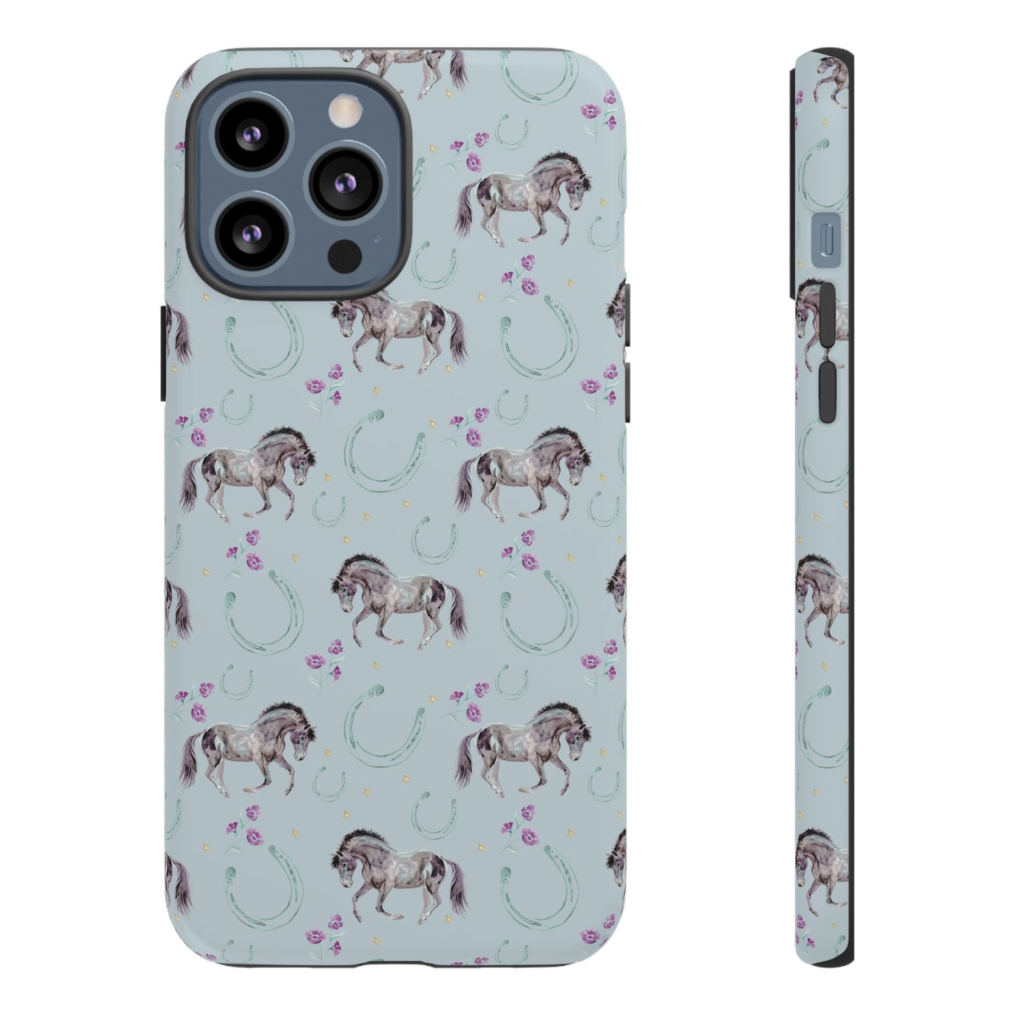 Luck Mustang Tough Phone Case - Light Blue