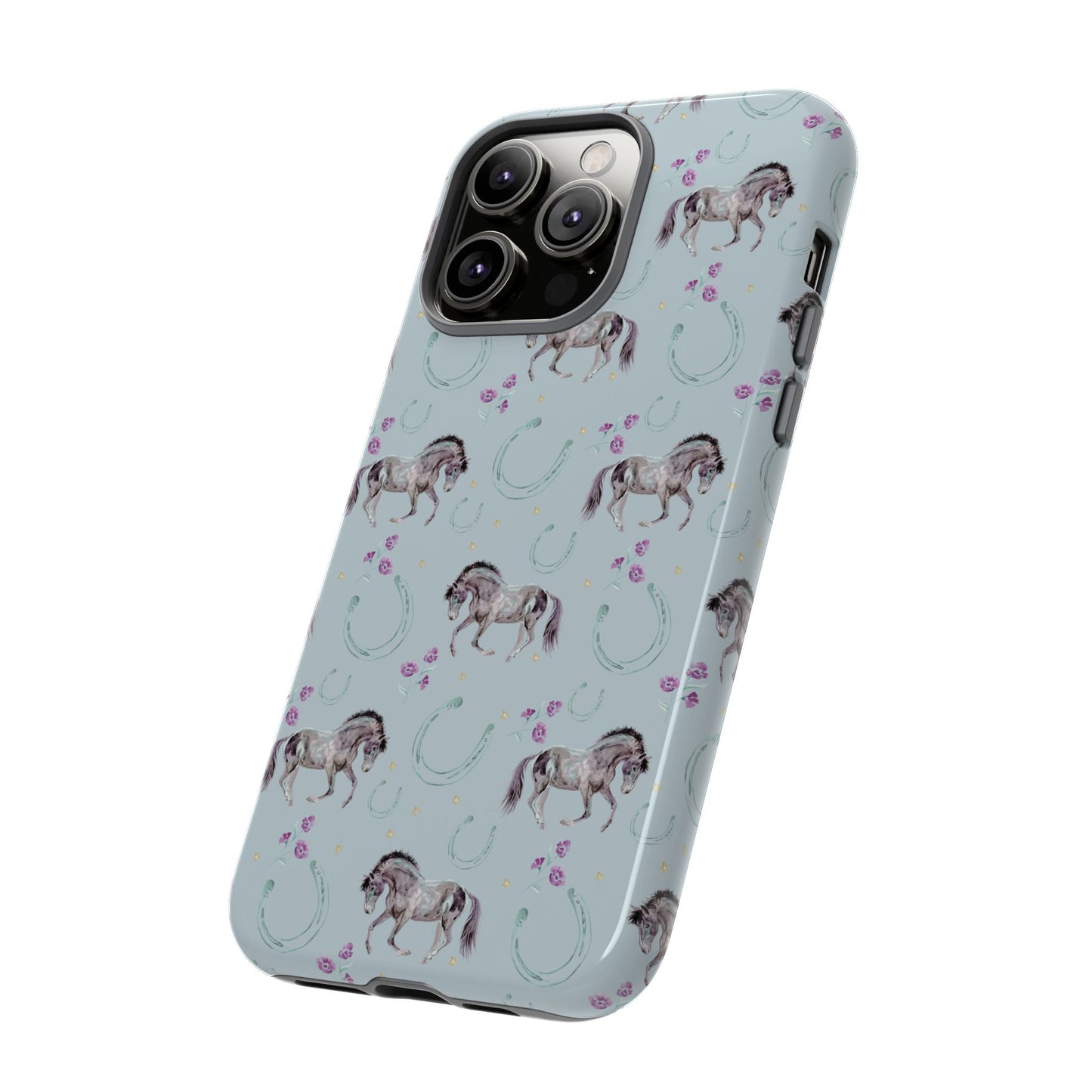 Luck Mustang Tough Phone Case - Light Blue