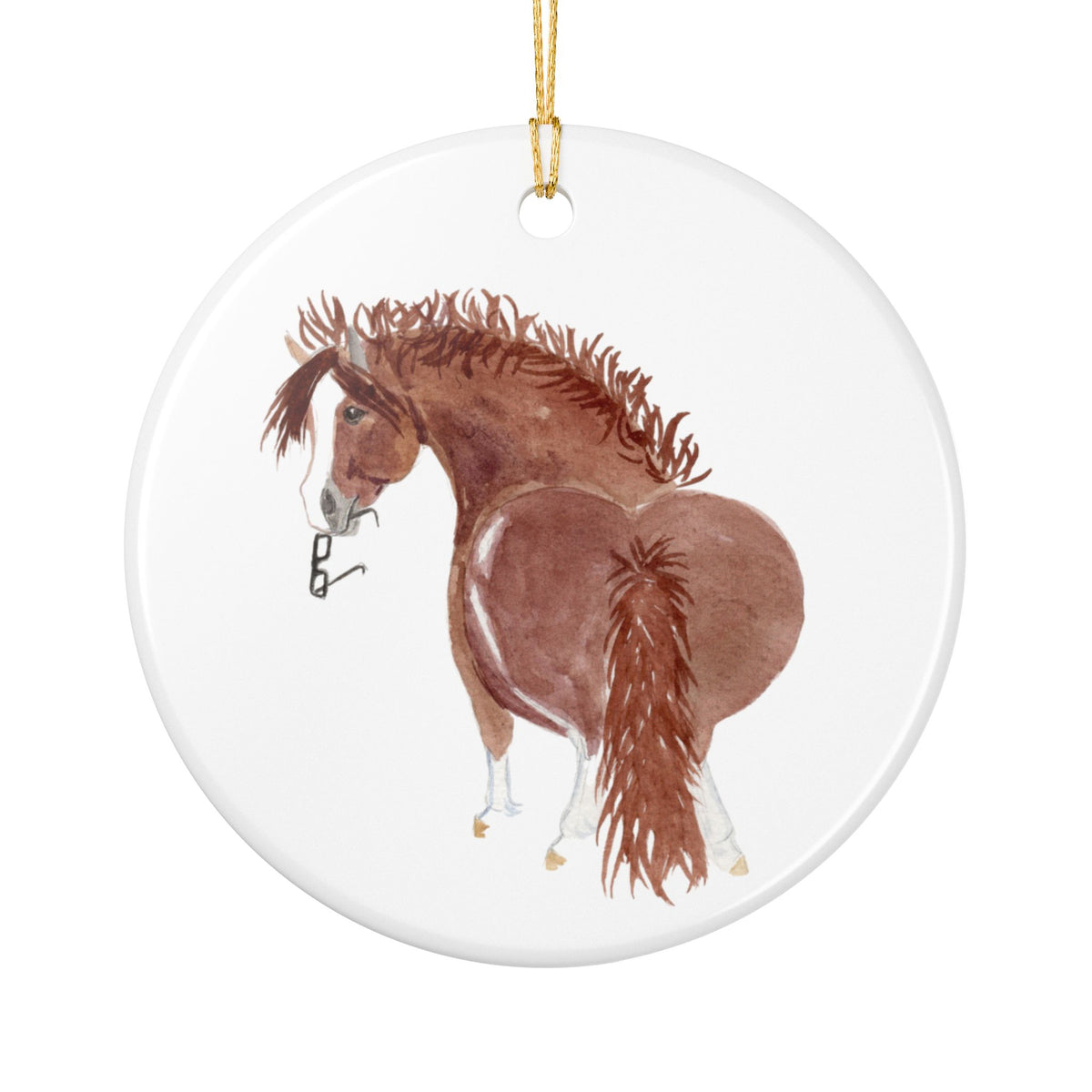 Rhiannos Legend Ceramic Ornament — Cute Black Pony Holiday Decoration
