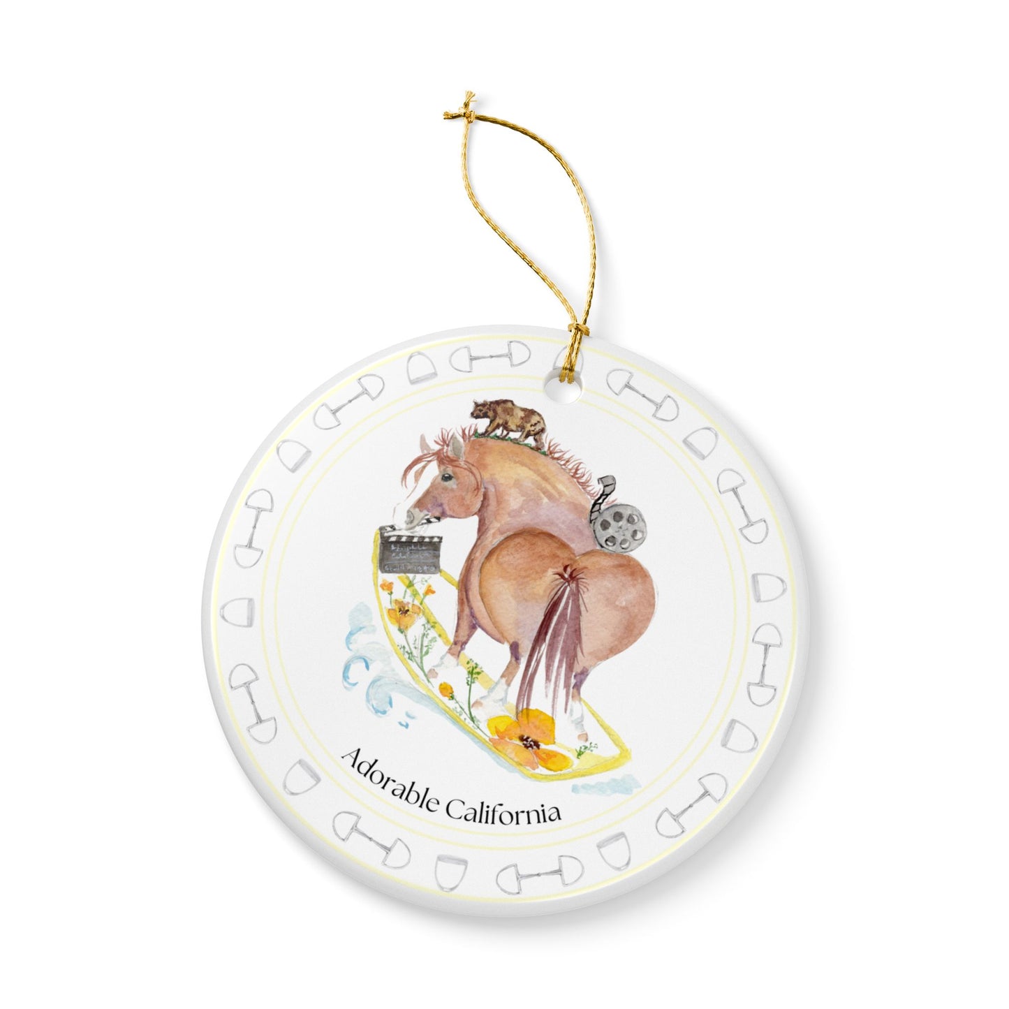 Adorable California Ceramic Ornaments, Custom Holiday Decor, 2-Sided Christmas Ornament, Unique Gift, Home Decoration, Keepsake