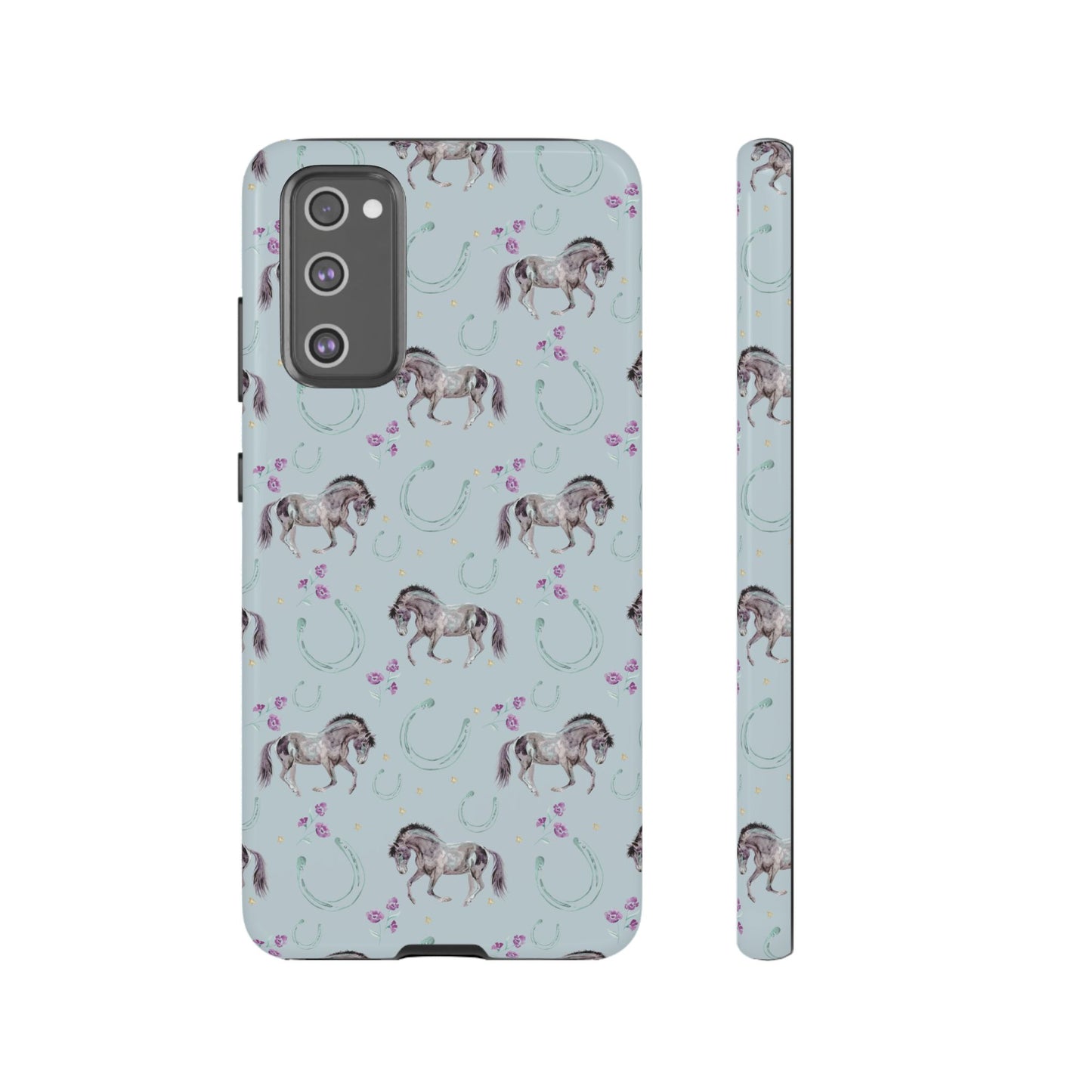 Luck Mustang Tough Phone Case - Light Blue