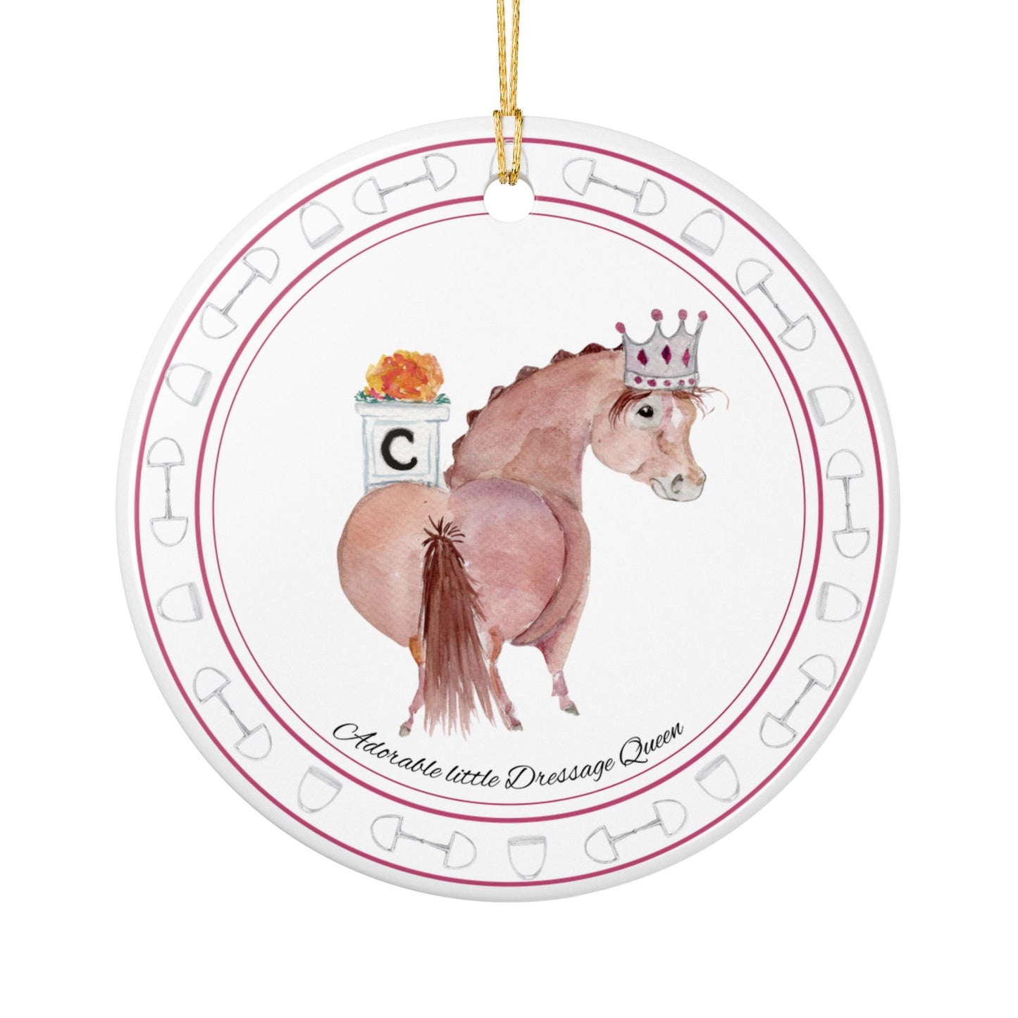 Adorable Dressage Queen Ceramic Ornaments, Custom Holiday Decor, 2-Sided Christmas Ornament, Unique Gift, Home Decoration, Keepsake