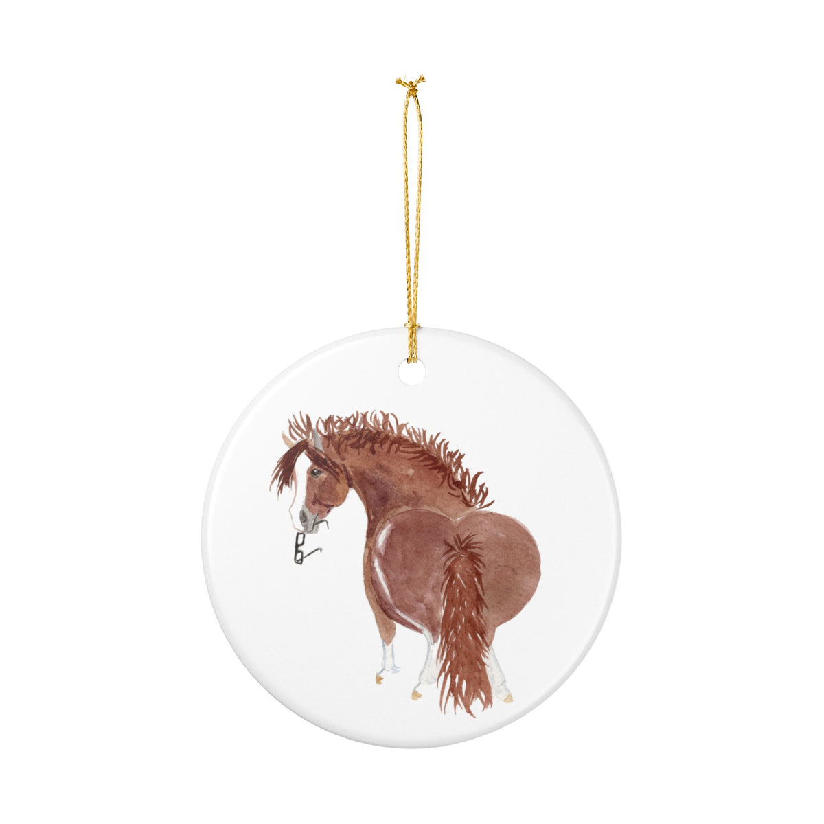 Rhiannos Legend Ceramic Ornament — Cute Black Pony Holiday Decoration