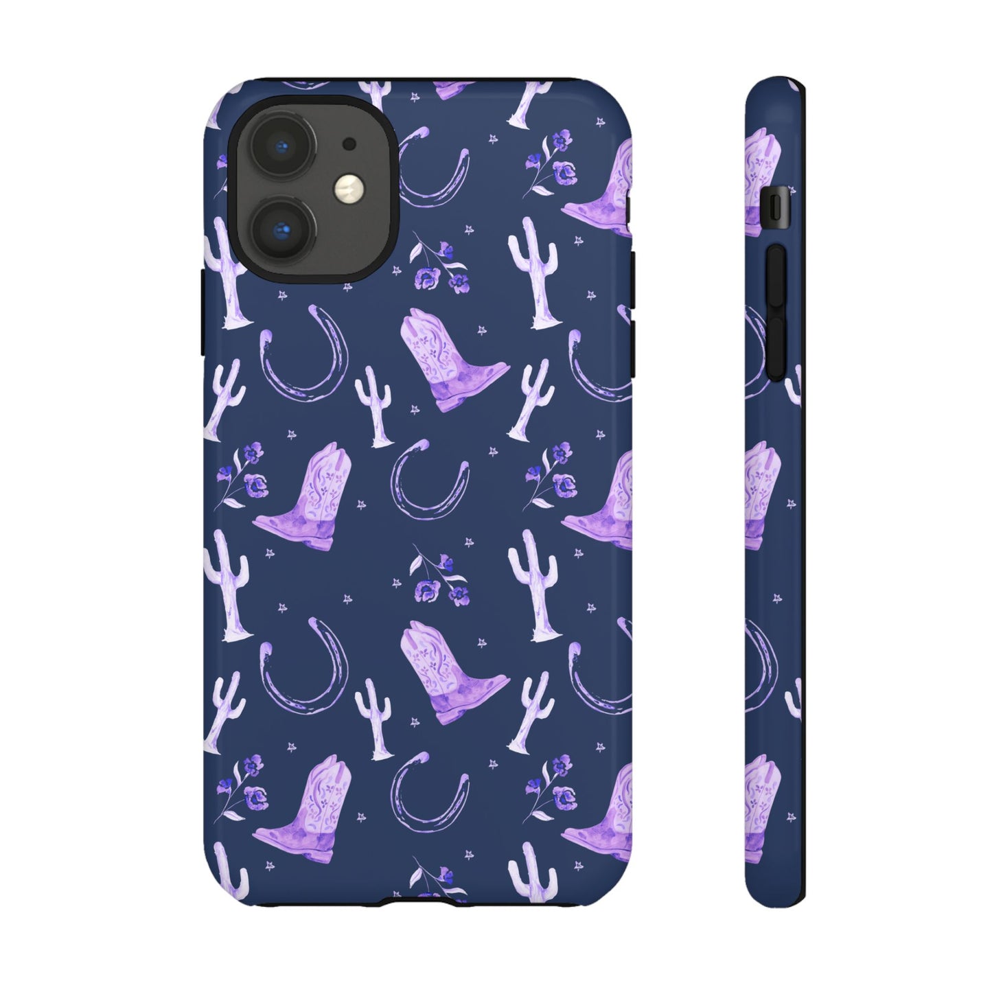 Lucky Boots in Navy and Lavender Tough Phone Case