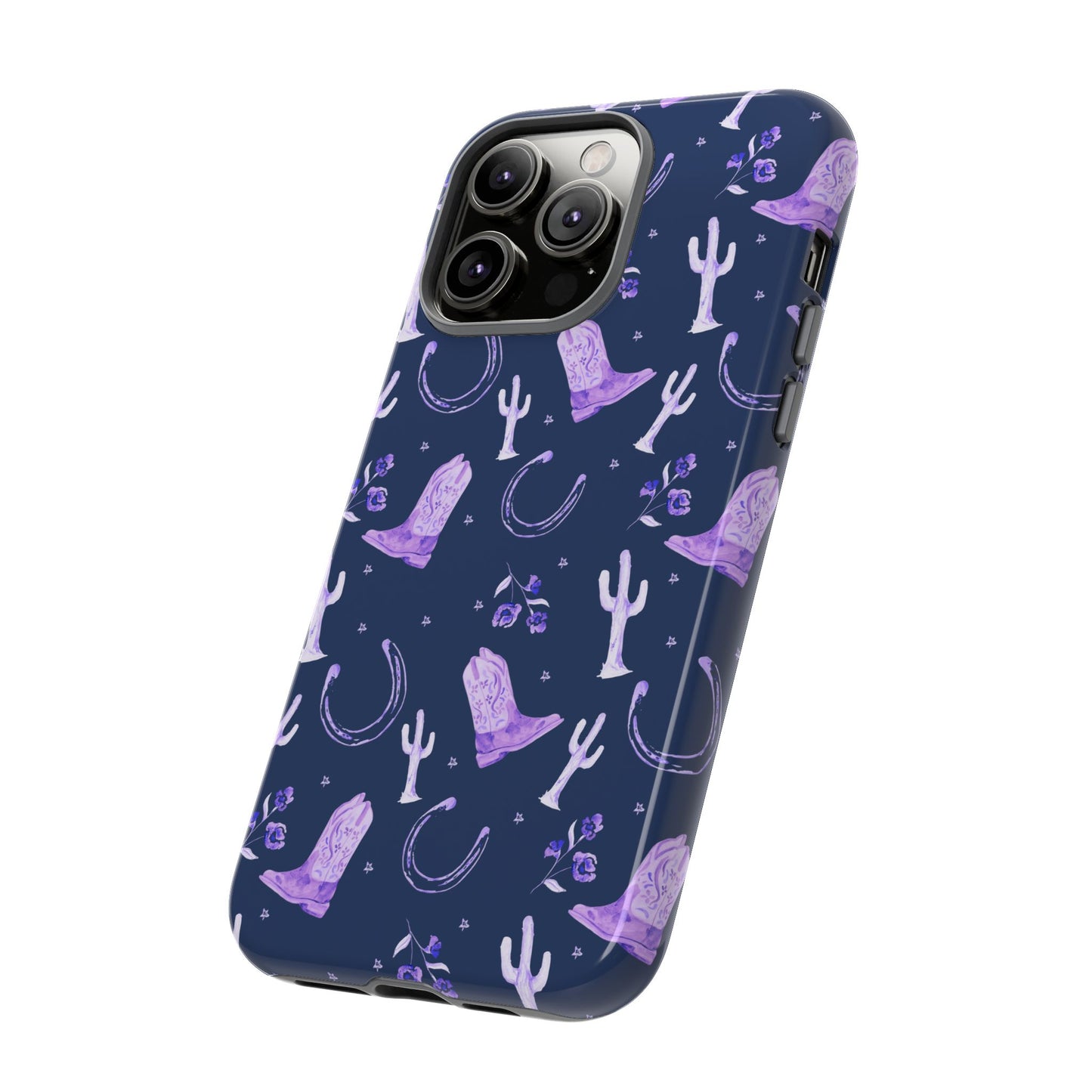 Lucky Boots in Navy and Lavender Tough Phone Case