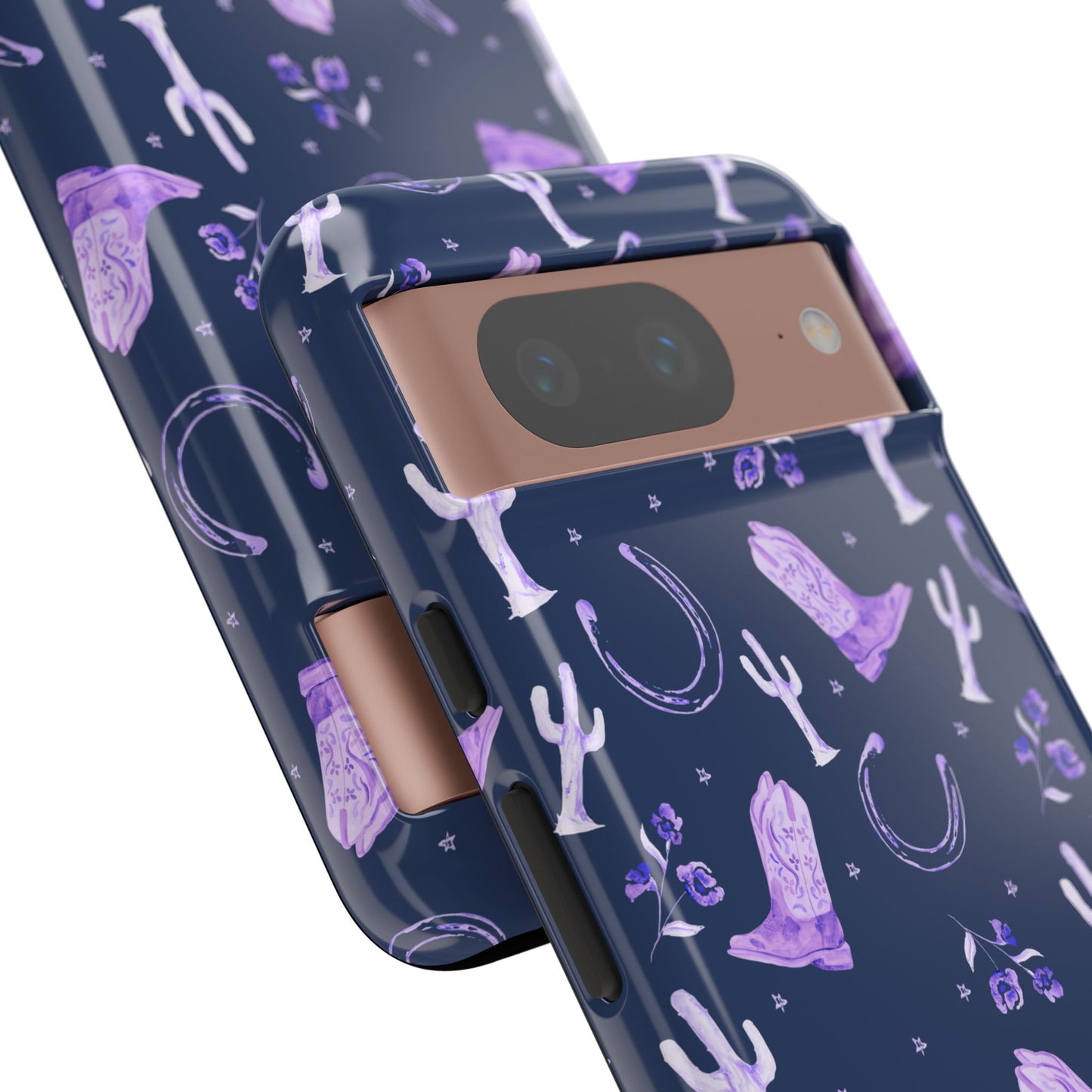 Lucky Boots in Navy and Lavender Tough Phone Case