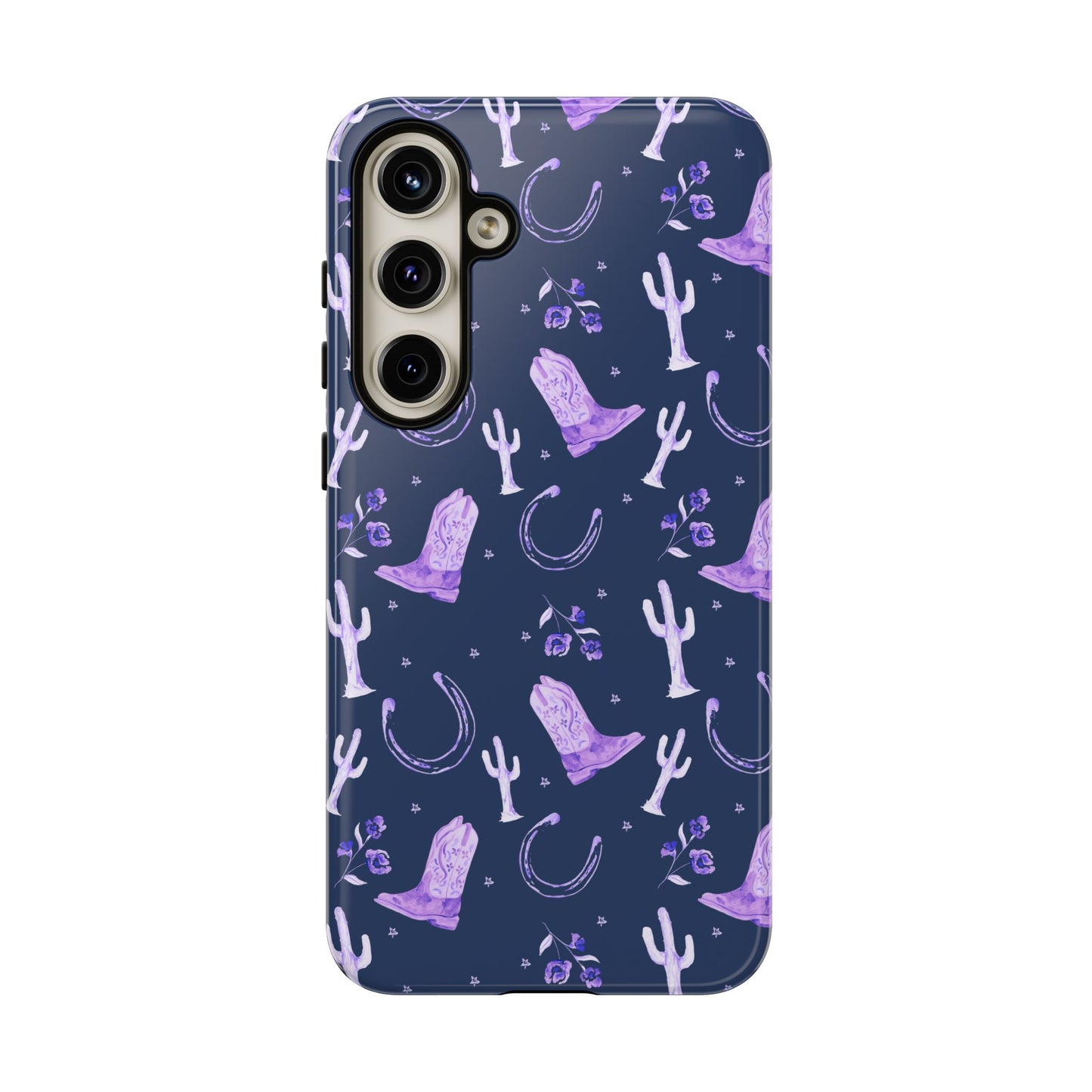 Lucky Boots in Navy and Lavender Tough Phone Case