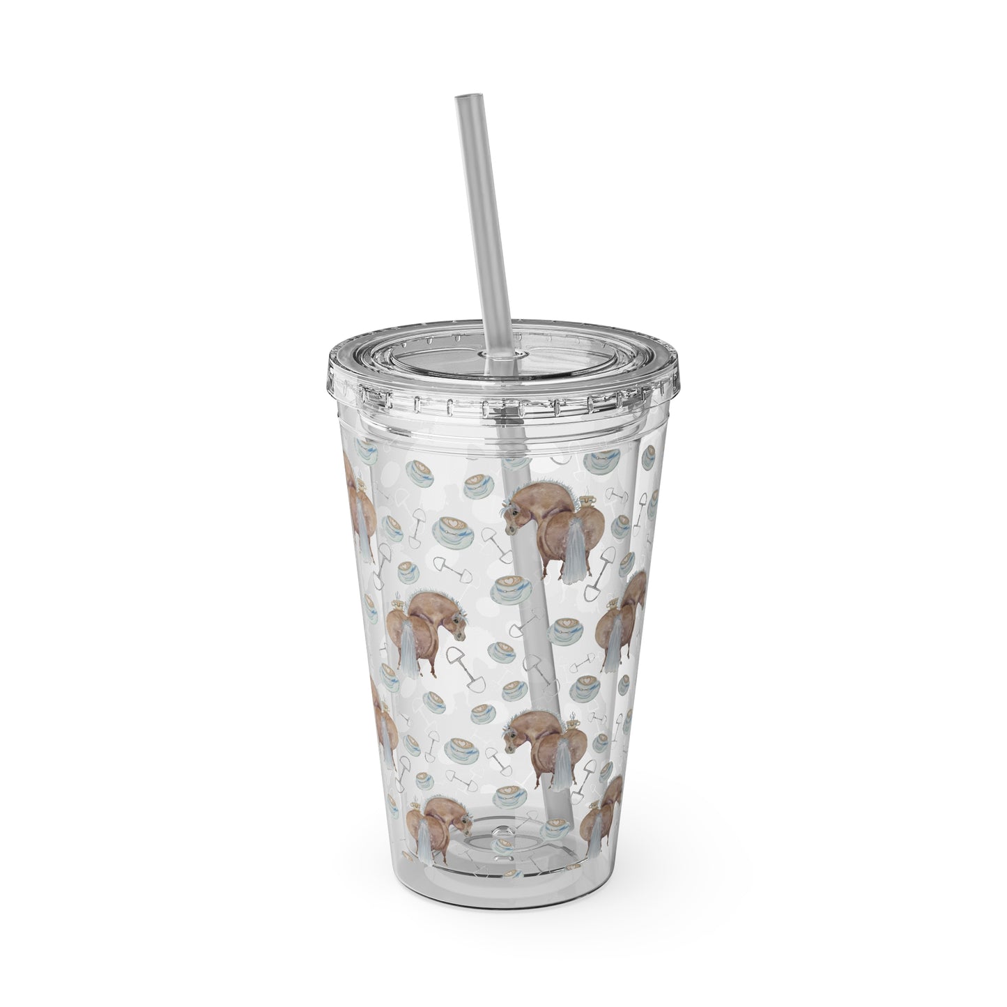 Adorable Ponies Cup of love Sunsplash Tumbler with Straw, 16oz