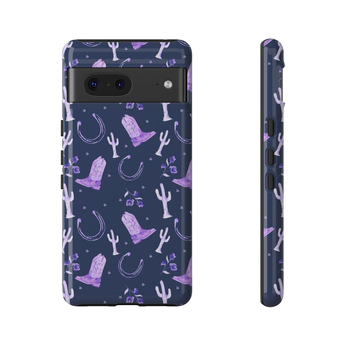 Lucky Boots in Navy and Lavender Tough Phone Case