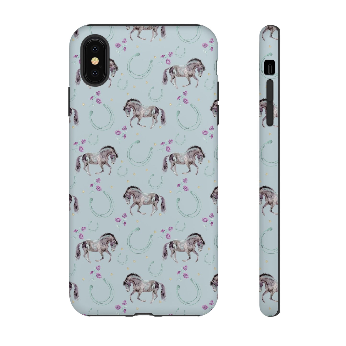 Luck Mustang Tough Phone Case - Light Blue