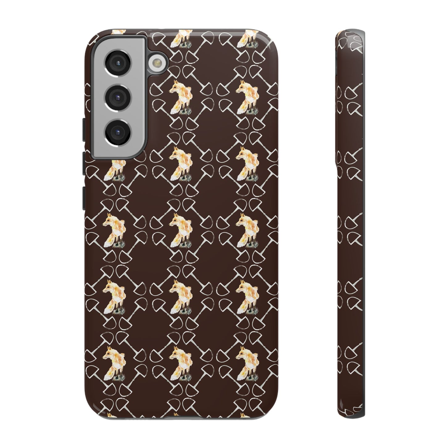 Spring Foxes and Bits in Hazelnut Tough Phone Case