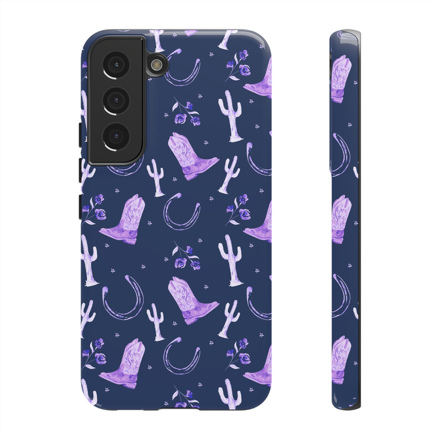 Lucky Boots in Navy and Lavender Tough Phone Case