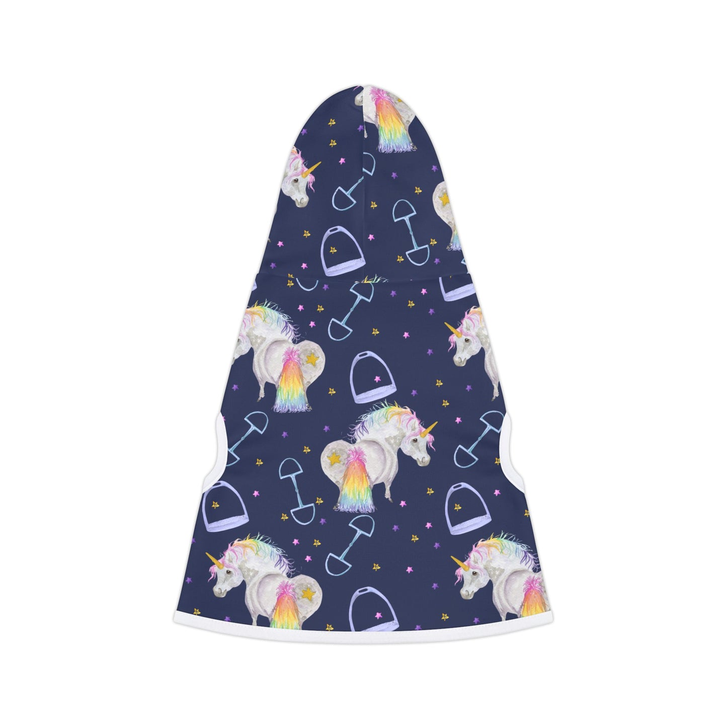 Adorable pony Unicorn print - Navy Pet Hoodie