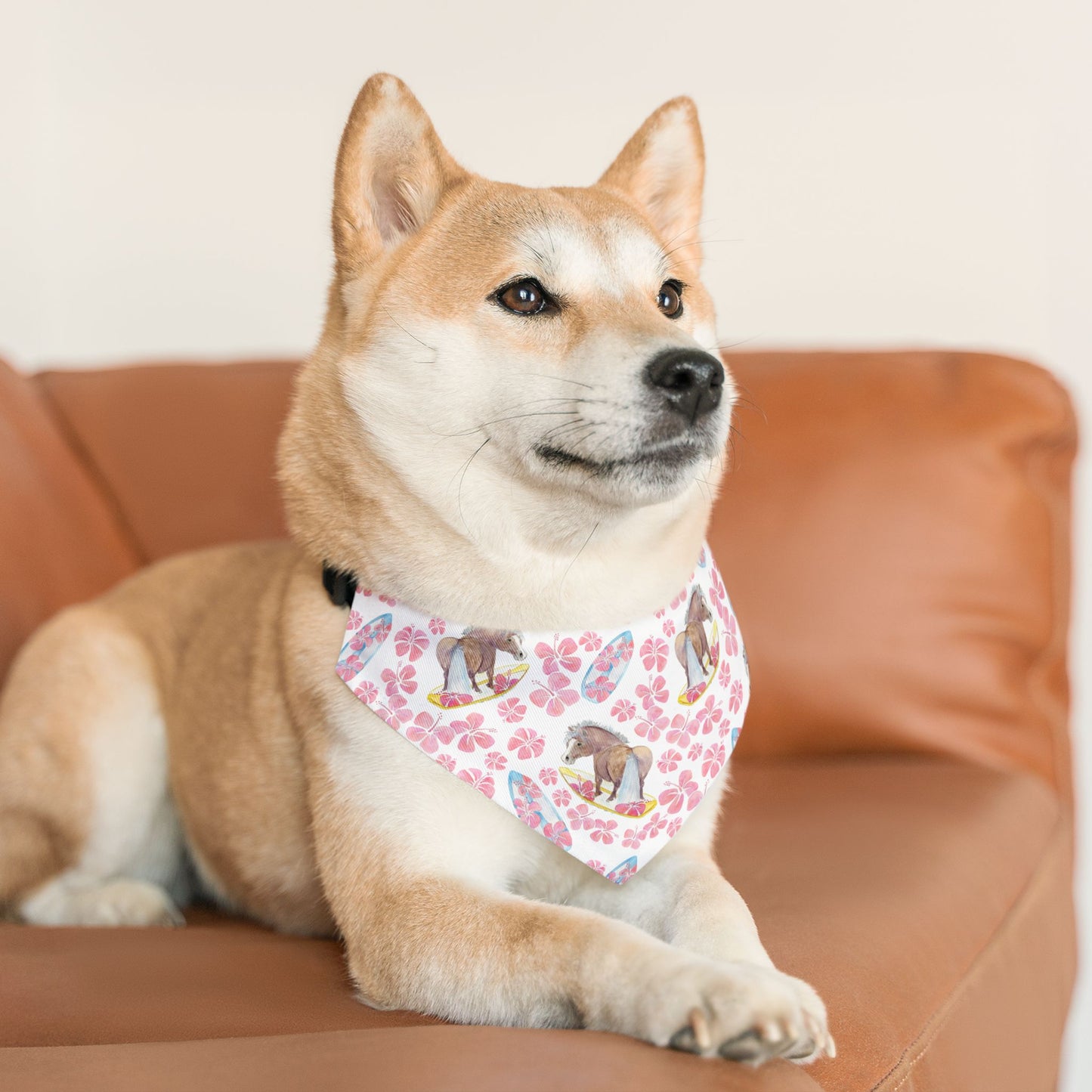 Adorable surfer print Pet Bandana Collar