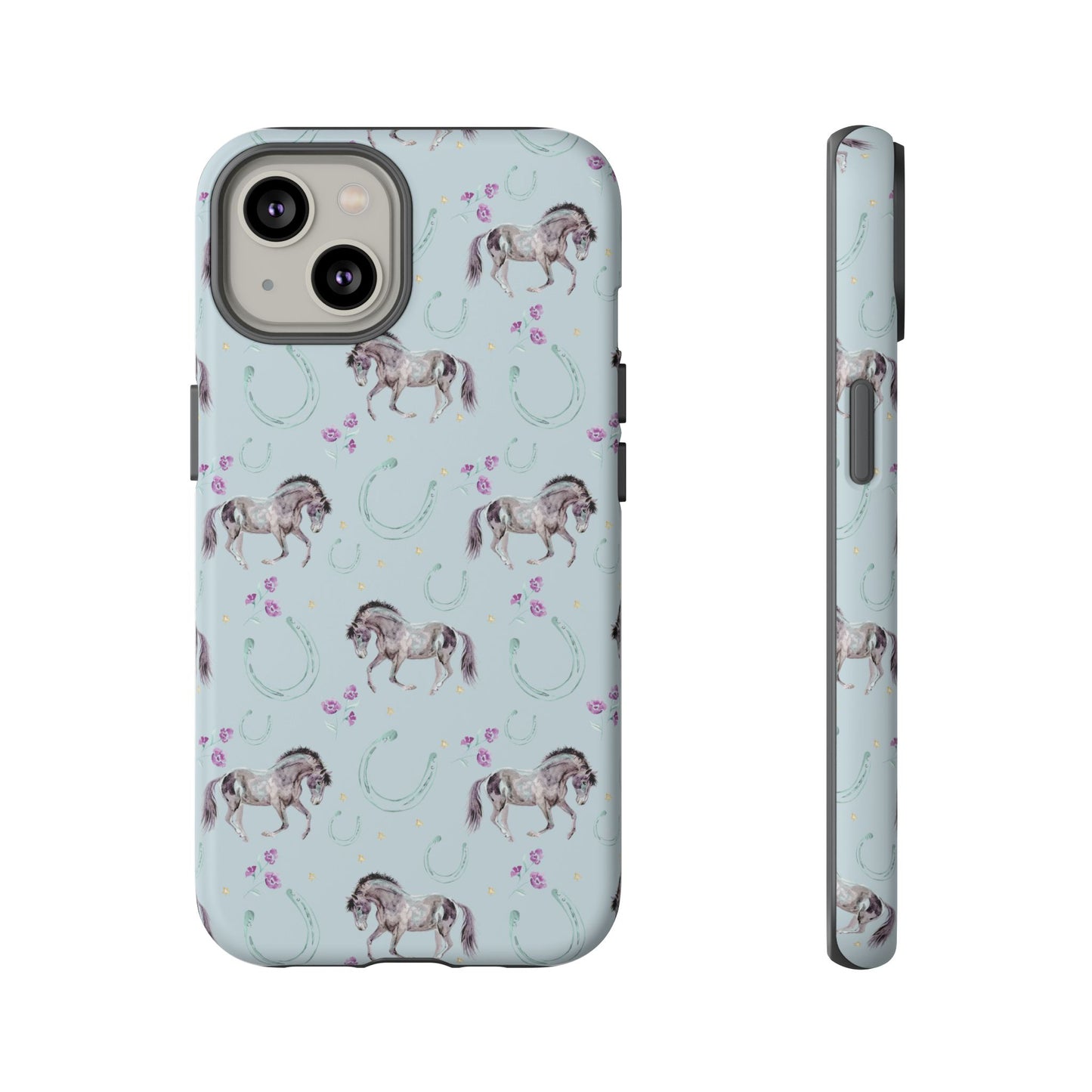 Luck Mustang Tough Phone Case - Light Blue