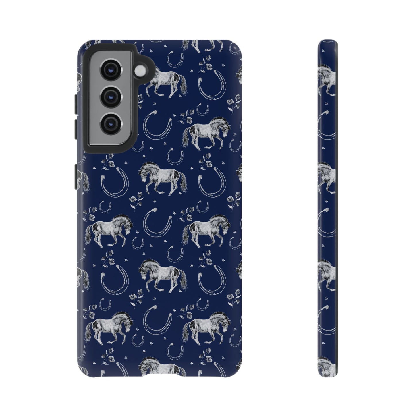 Lucky Mustang Tough Phone Case in Navy