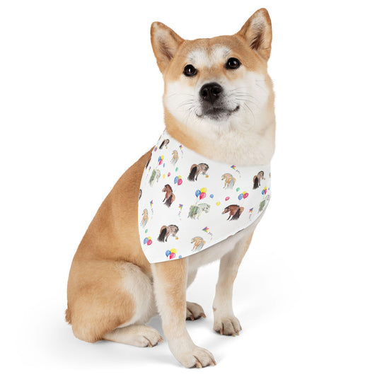 Adorable pony ballon print Pet Bandana Collar