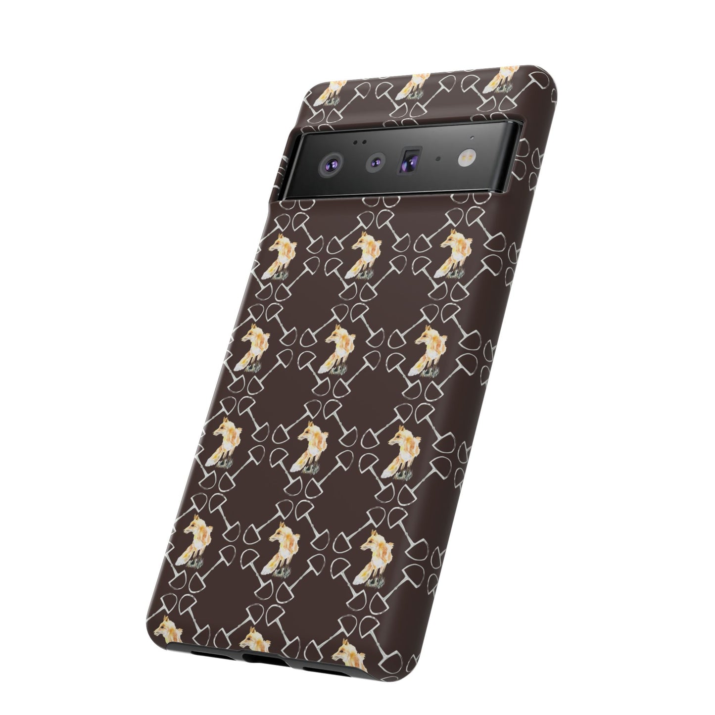 Spring Foxes and Bits in Hazelnut Tough Phone Case