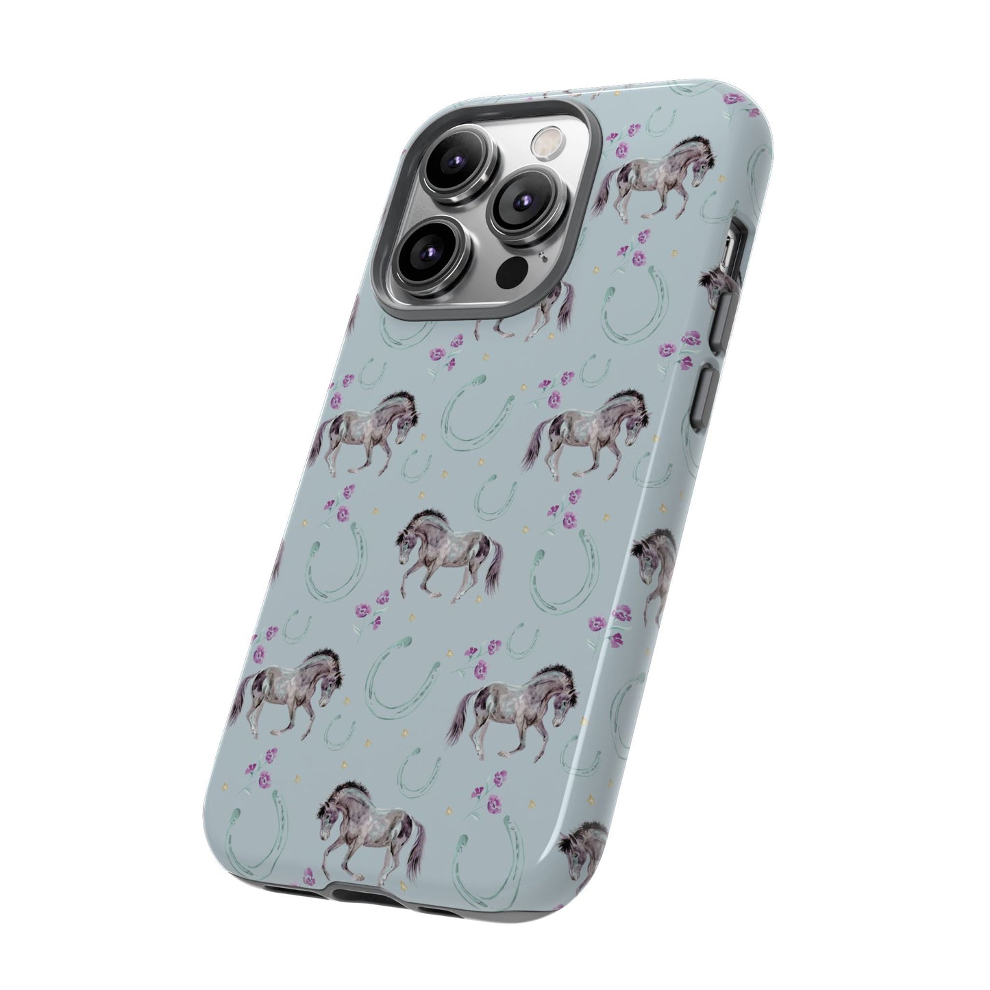 Luck Mustang Tough Phone Case - Light Blue