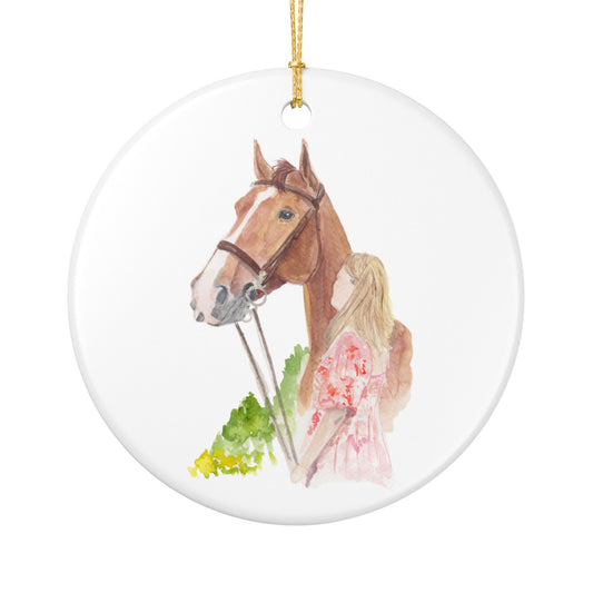 Jerico and Jenna Ceramic Ornament — Cute Black Pony Holiday Decoration