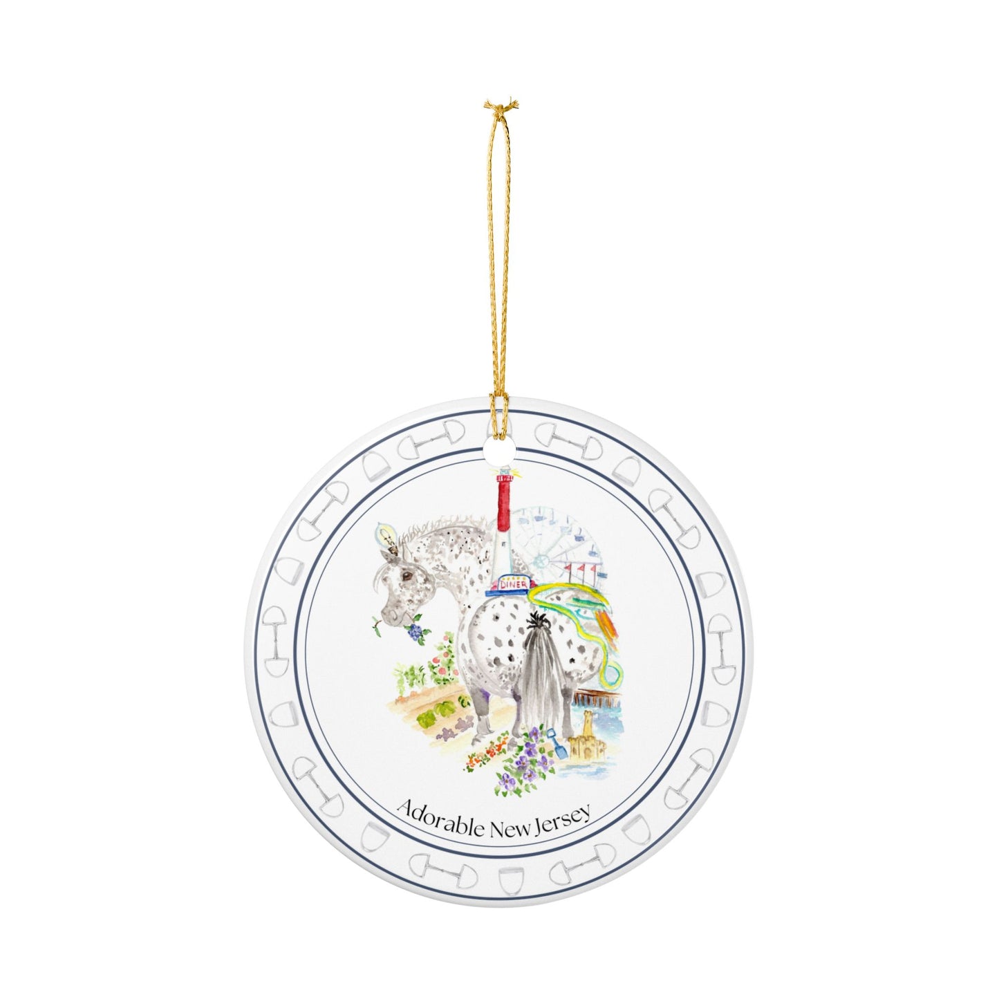 Adorable New Jersey Ceramic Ornaments, Custom Holiday Decor, 2-Sided Christmas Ornament, Unique Gift, Home Decoration, Keepsake