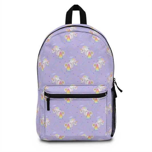 Adorable Little Unicorn Rainbow Ponies in Lavender Backpack