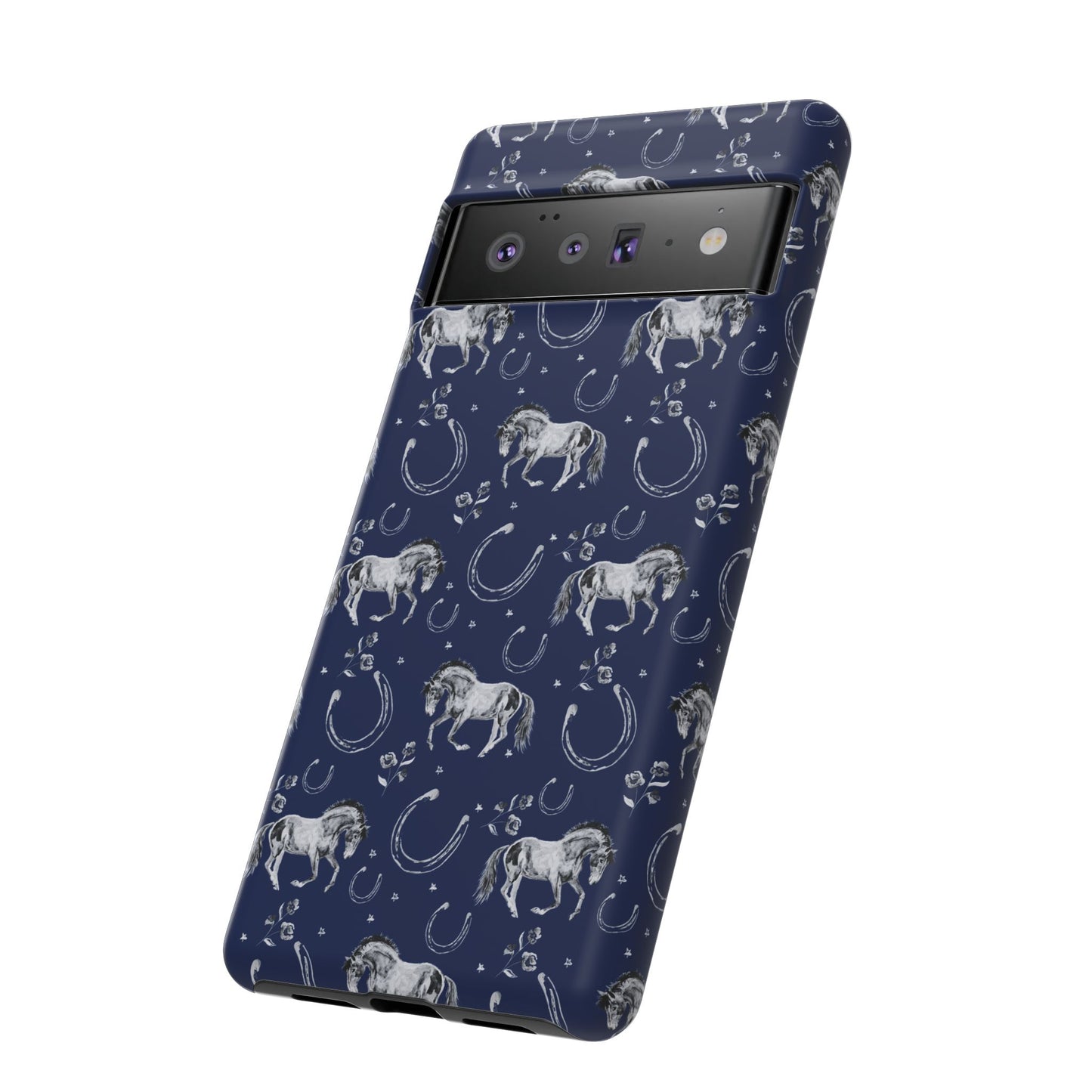 Lucky Mustang Tough Phone Case in Navy