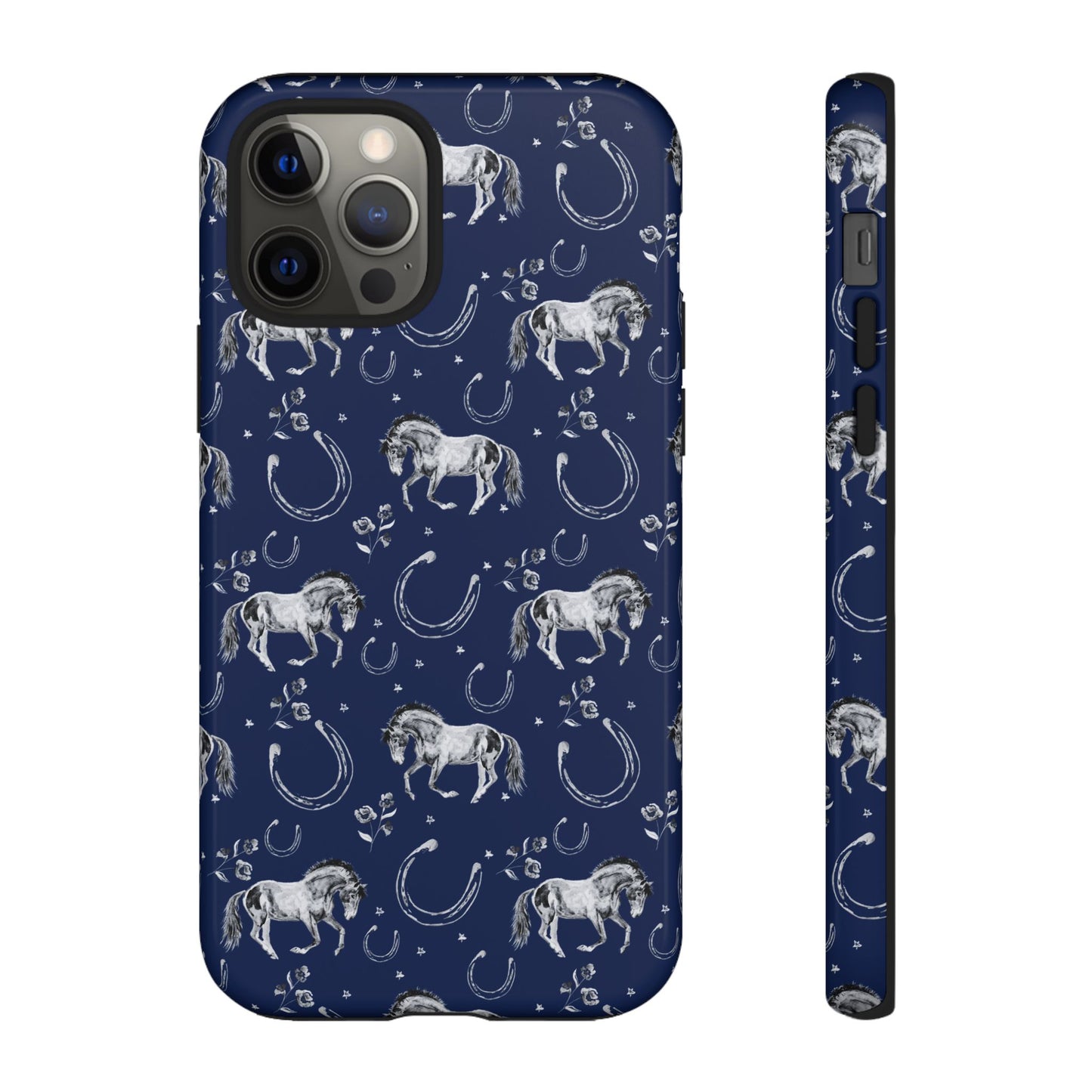 Lucky Mustang Tough Phone Case in Navy