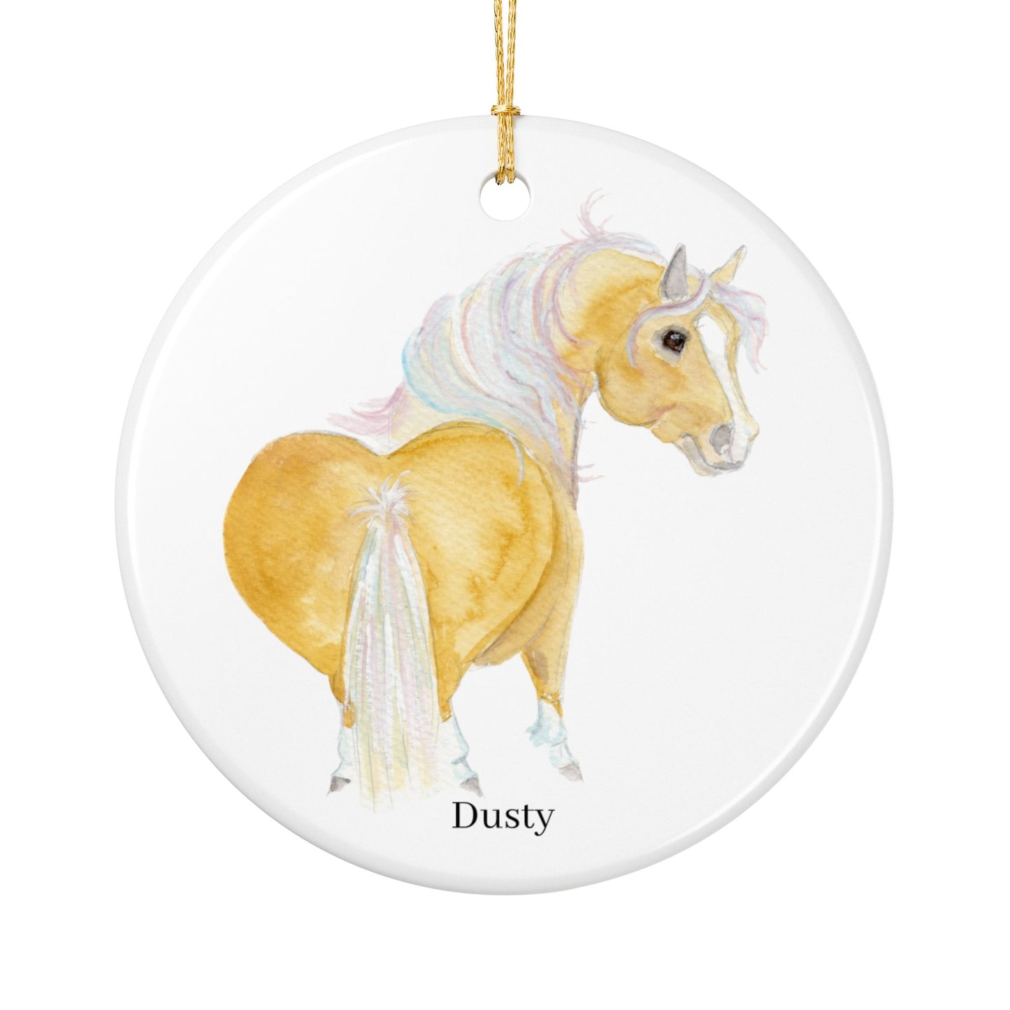 Adorable Dusty Ceramic Ornaments, Custom Holiday Decor, 2-Sided Christmas Ornament, Unique Gift, Home Decoration, Keepsake