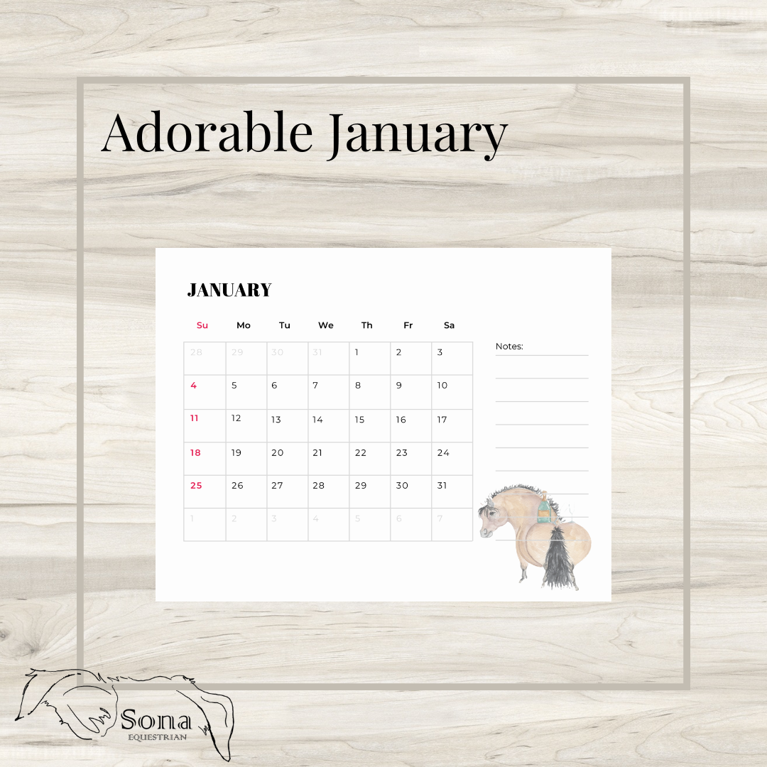 Adorable Ponies 2026 Calendar - Digital Download version