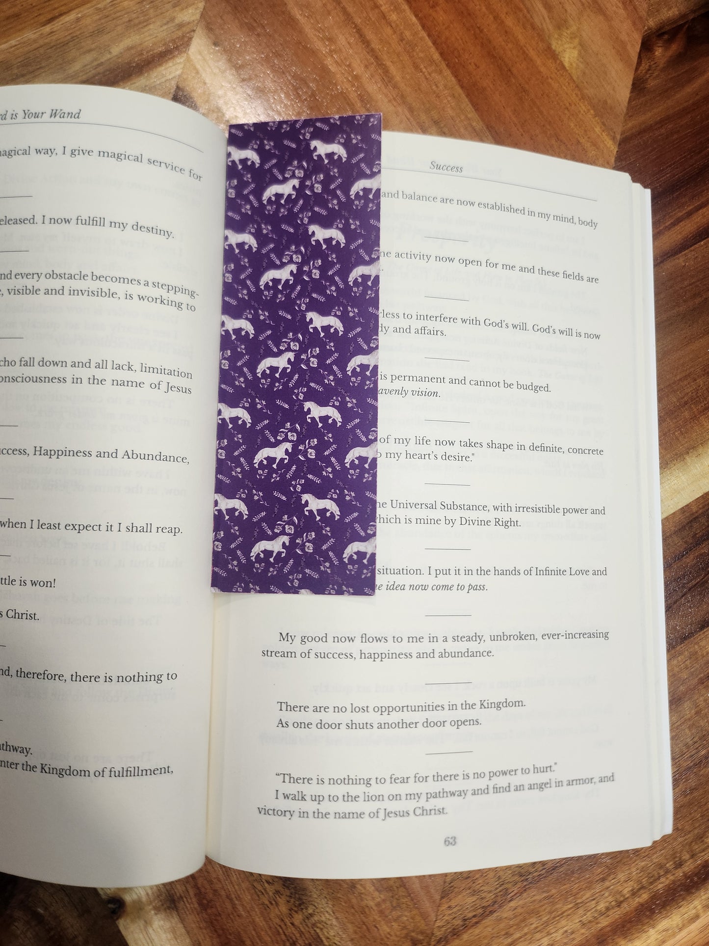 Purple Whimsical Unicorn bookmark