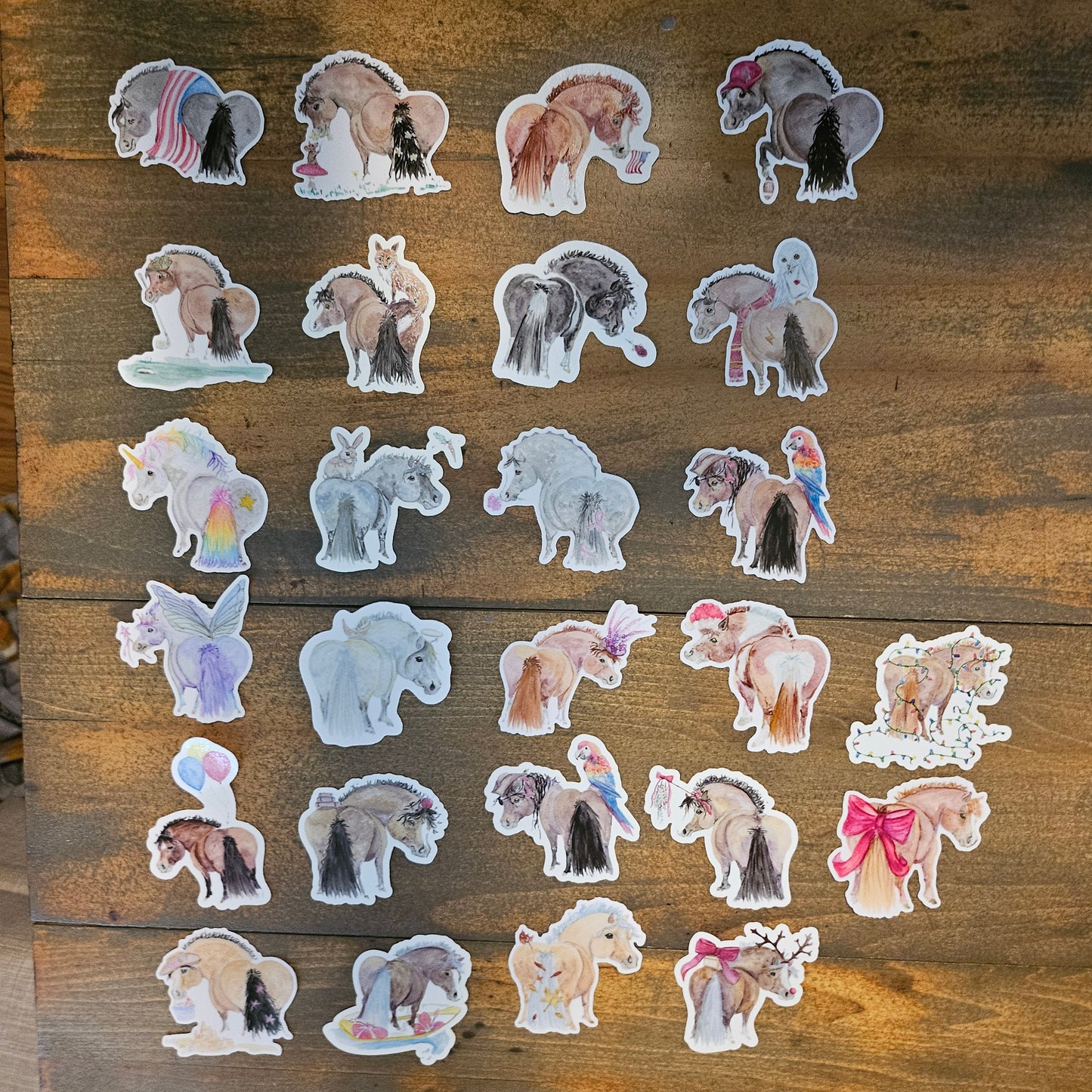 Adorable Chubby Ponies 3" Vinyl Stickers