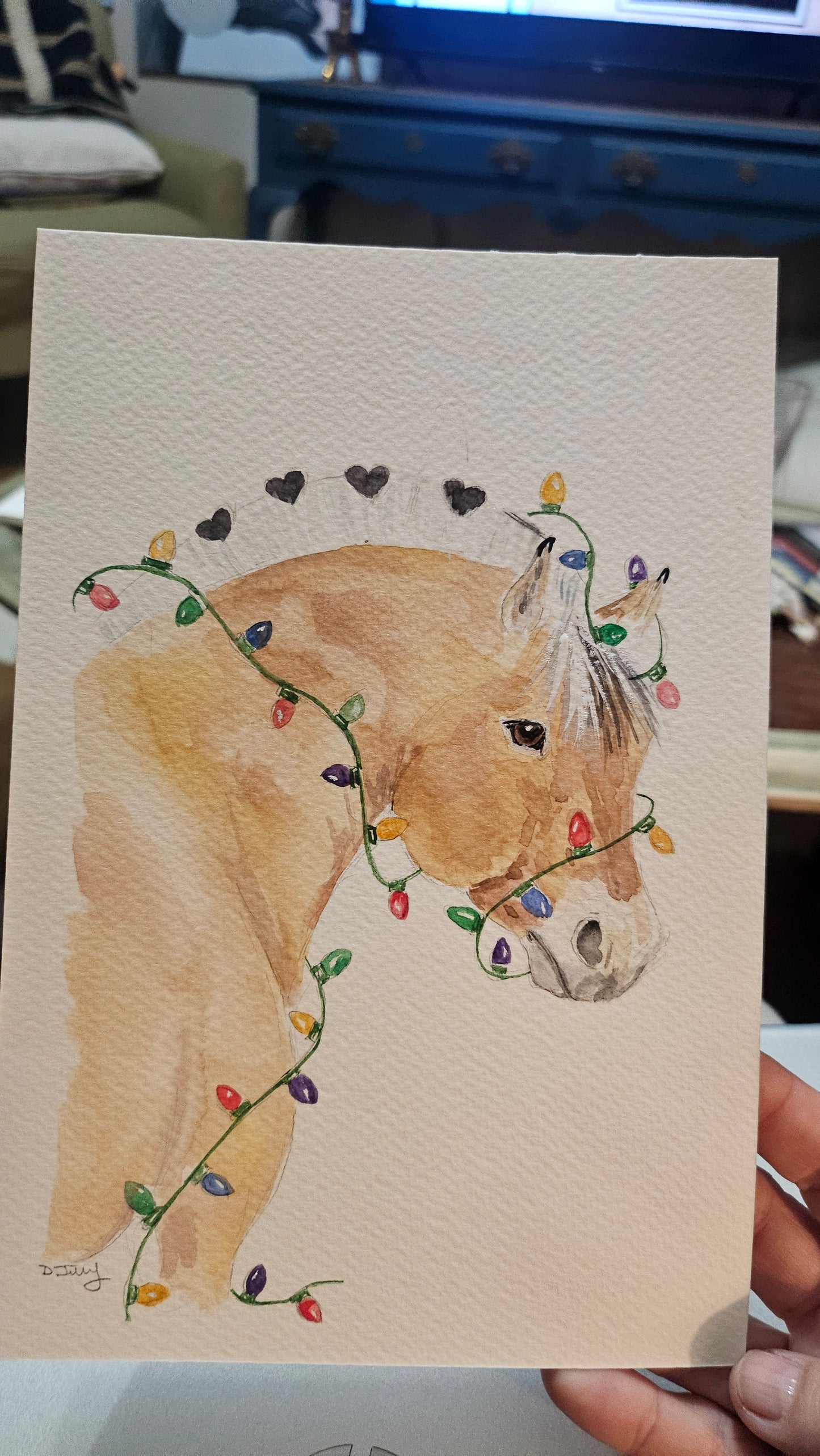 Lights and Love Fjord - Giclee watercolor print