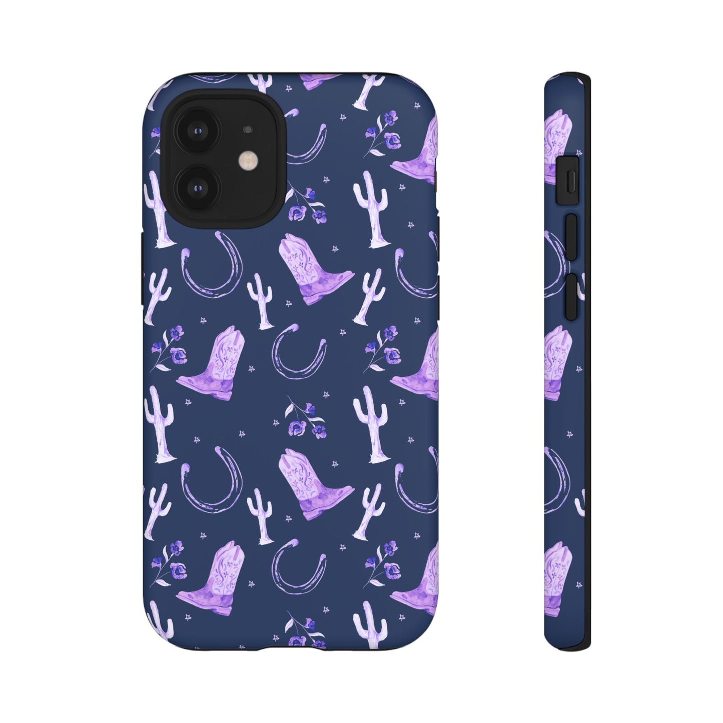 Lucky Boots in Navy and Lavender Tough Phone Case