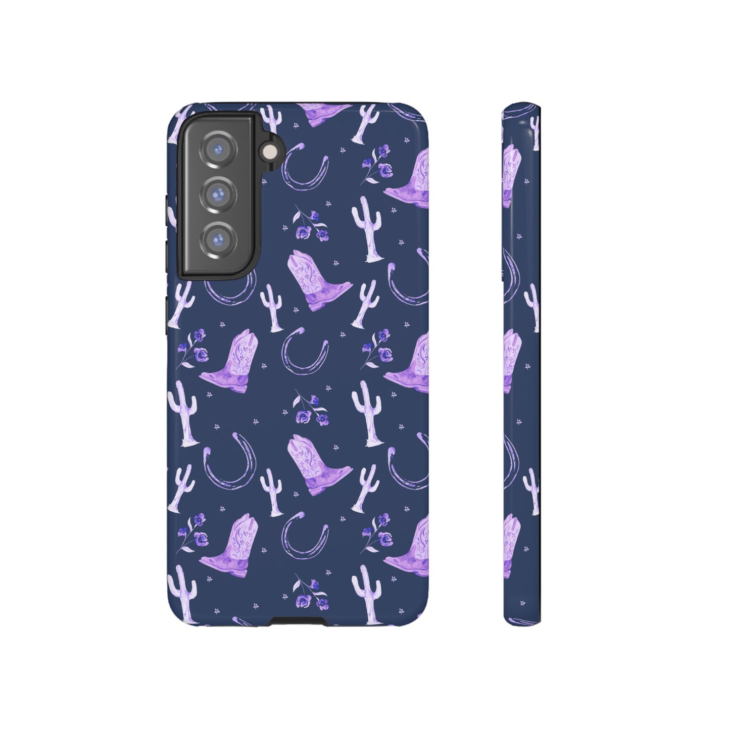 Lucky Boots in Navy and Lavender Tough Phone Case