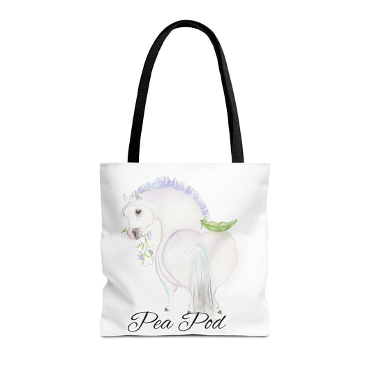 Adorable little Pea Pod Tote Bag - Whimsical Equestrian Design
