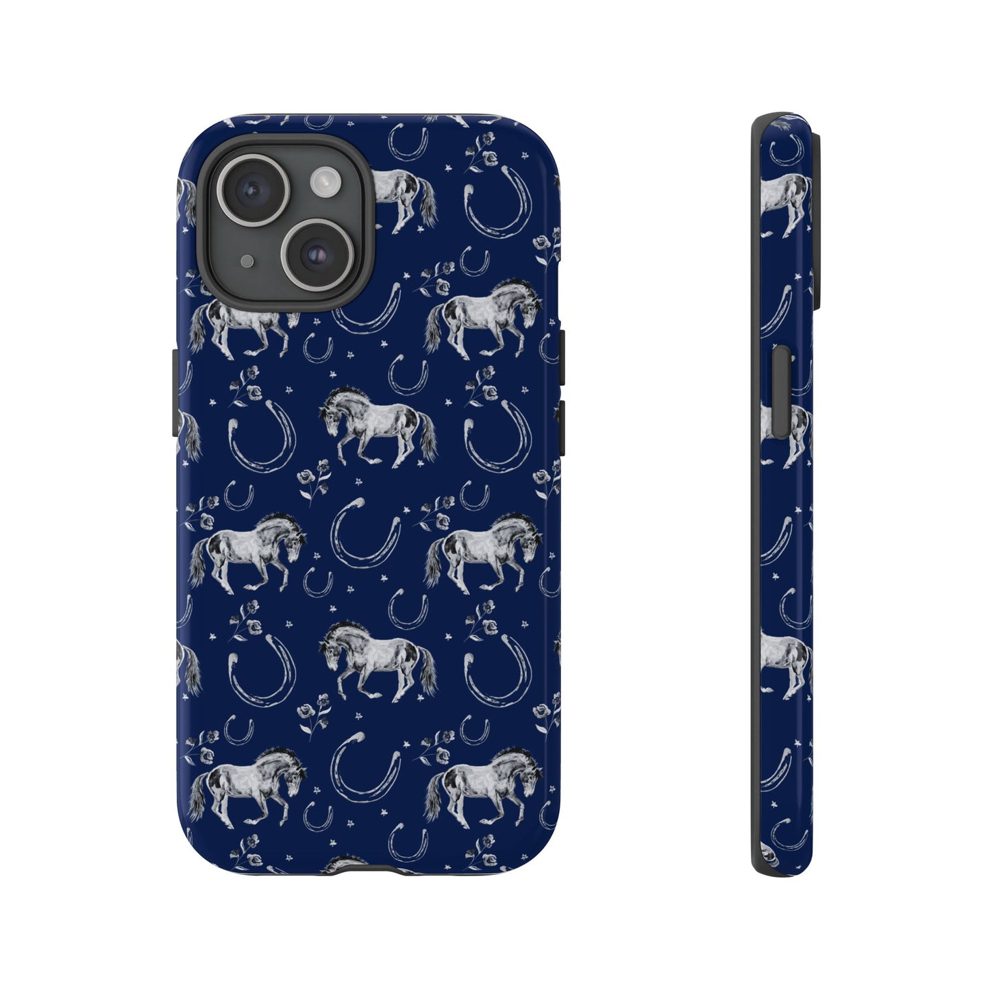 Lucky Mustang Tough Phone Case in Navy