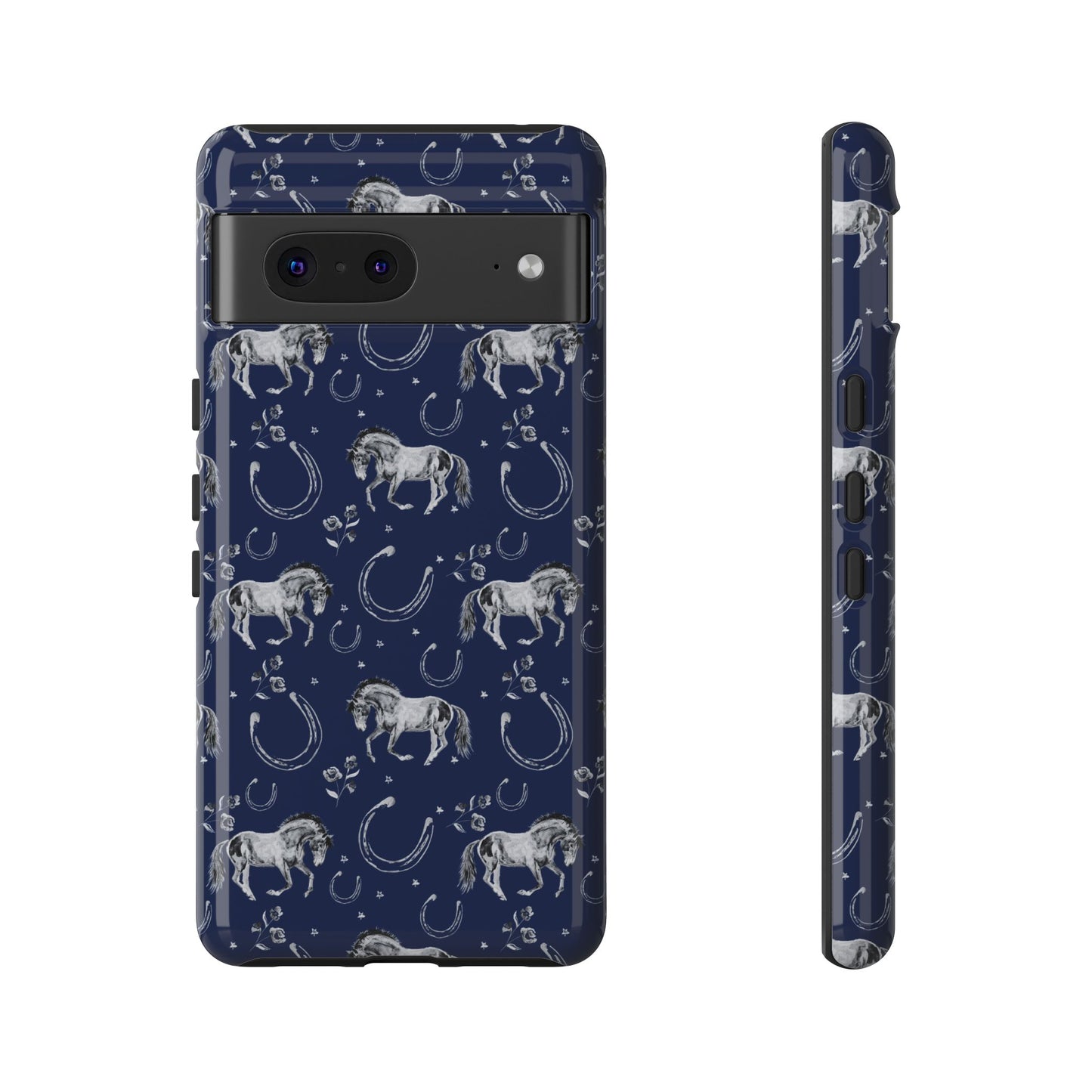 Lucky Mustang Tough Phone Case in Navy