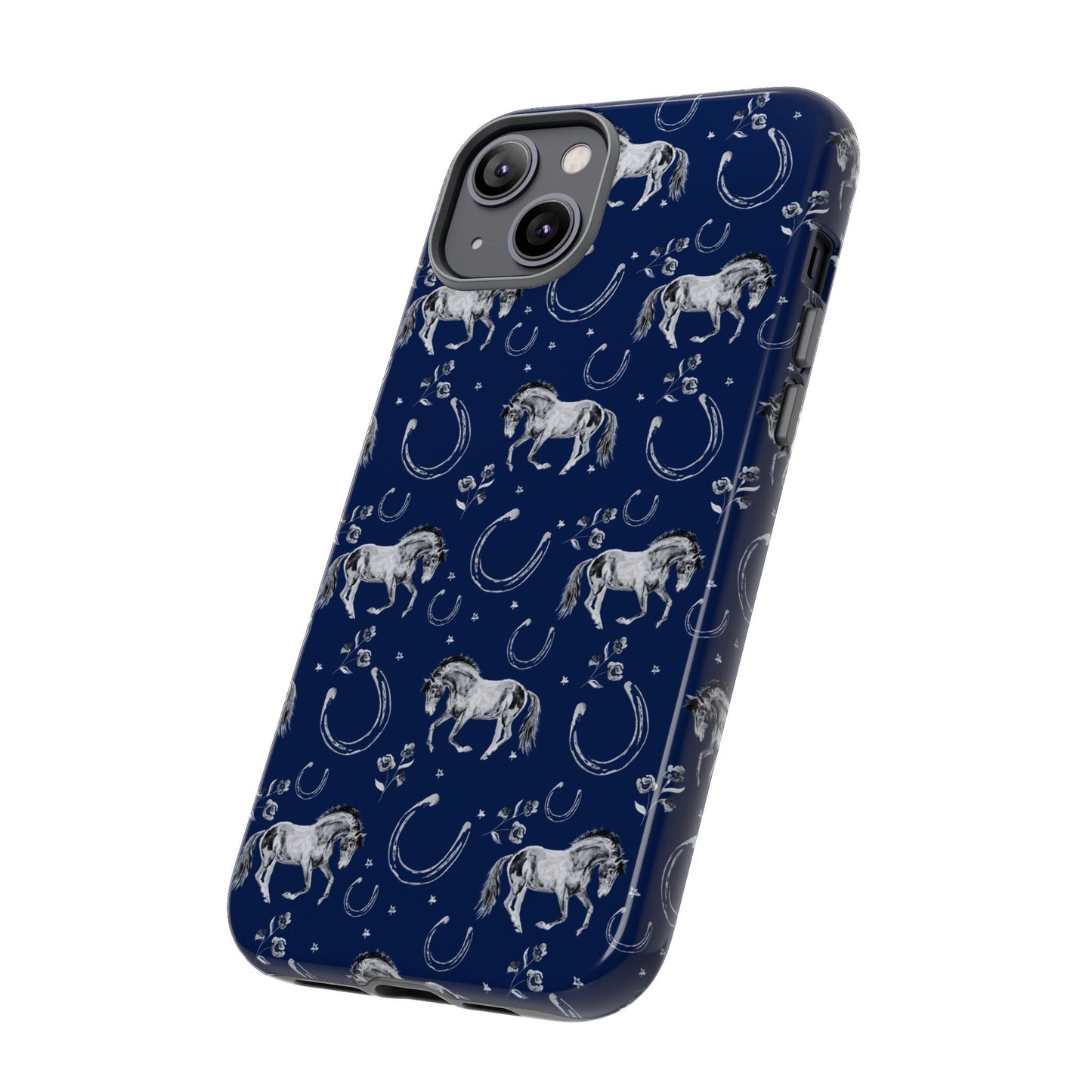 Lucky Mustang Tough Phone Case in Navy