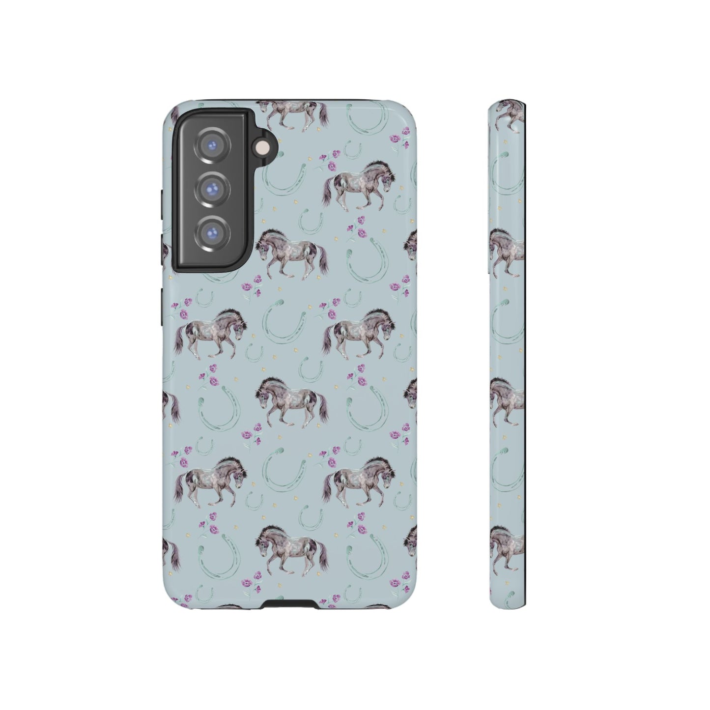 Luck Mustang Tough Phone Case - Light Blue